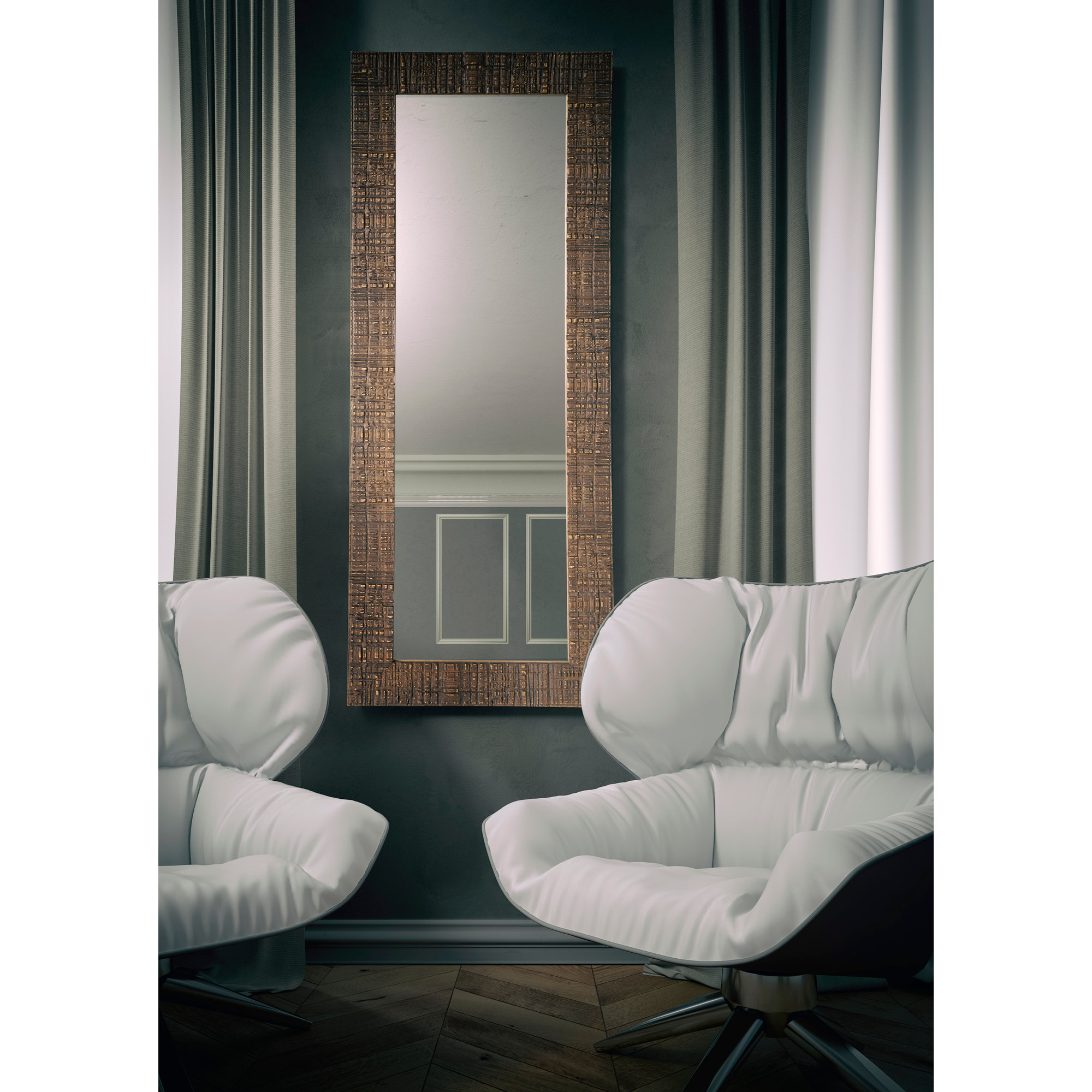 Specchio da terra BARGA in legno wenge 80x180 D&D vista2