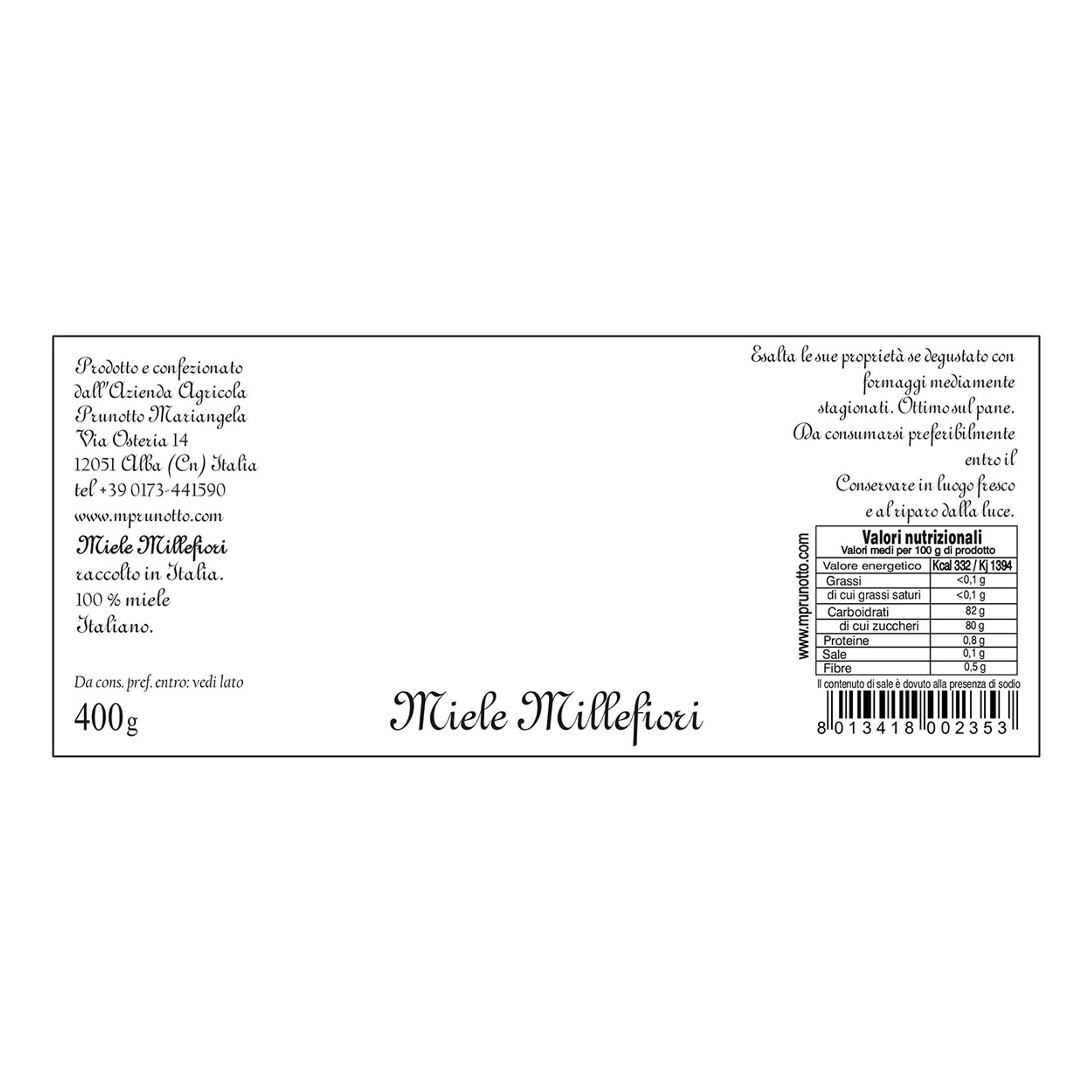 6 Barattoli Miele di Millefiori 400 g. Prunotto vista1