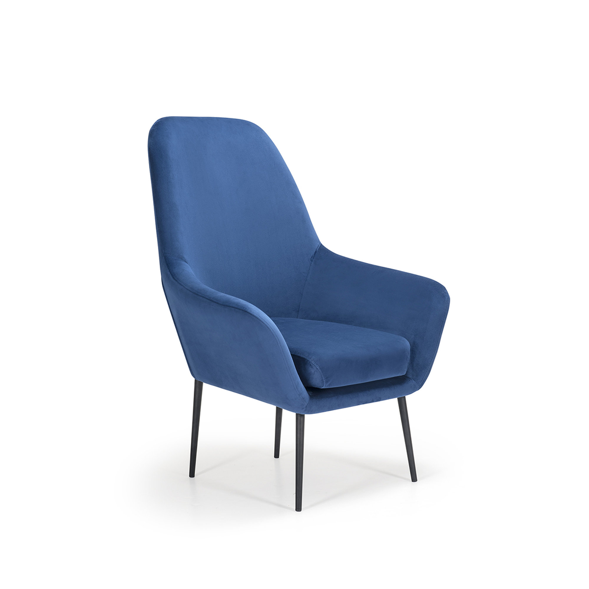 Poltrona mary in velluto, blu Braid vista1