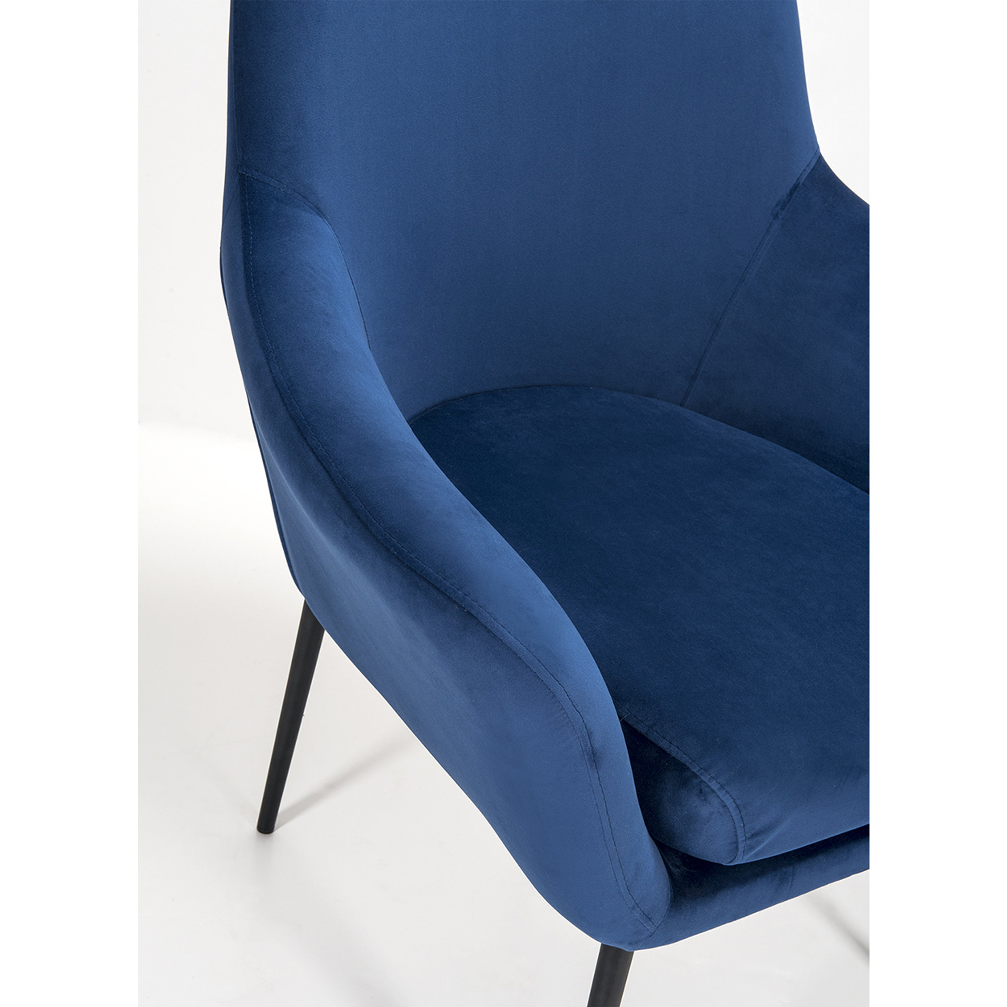Poltrona mary in velluto, blu Braid vista3