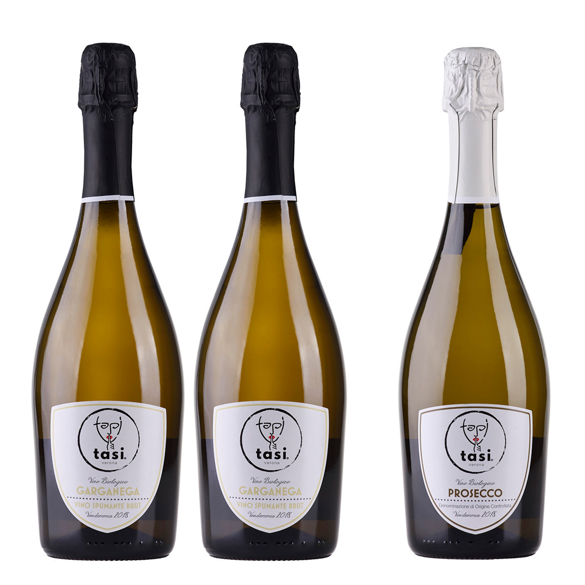 3 Bottiglie miste Le Cave: 2 x TASI Garganega Spumante Brut 2019 millesimato - 1 x TASI Prosecco DOC Spumante 2019 Tasi vista0