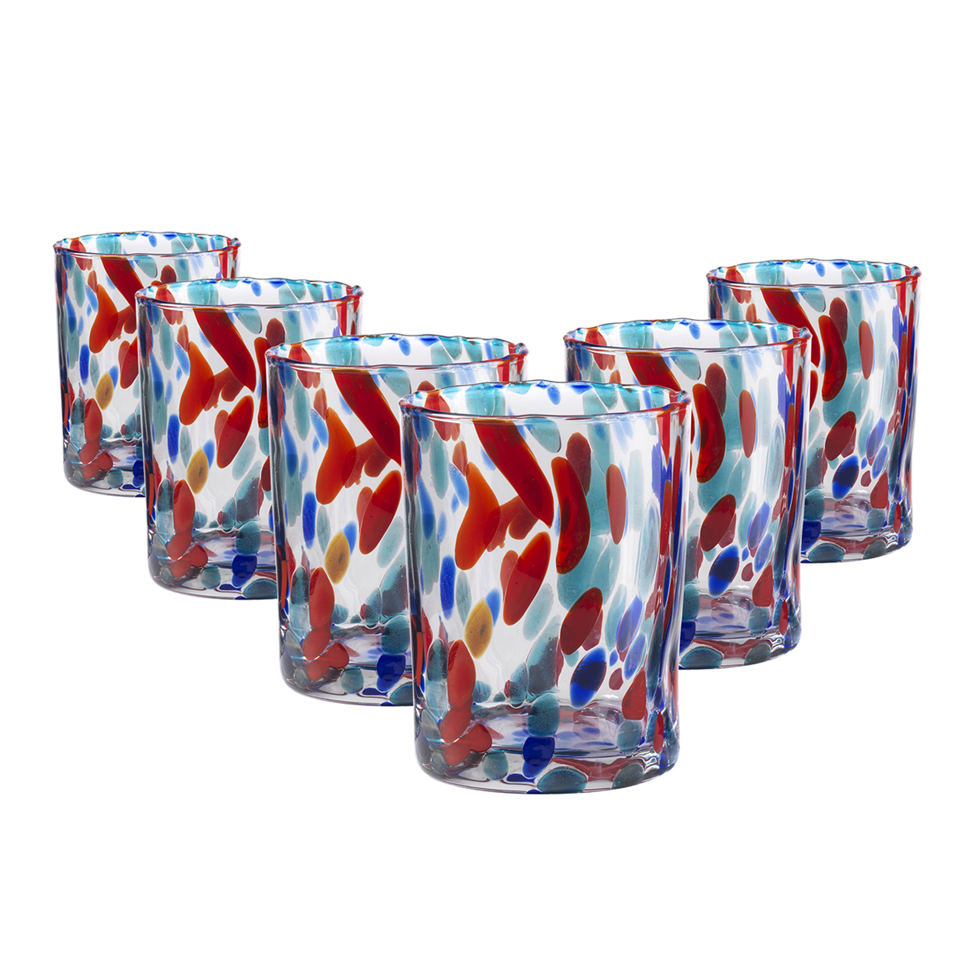 Set 6 pz. Banderoles bicchiere acqua h.10 cm rosso Onlylux vista2