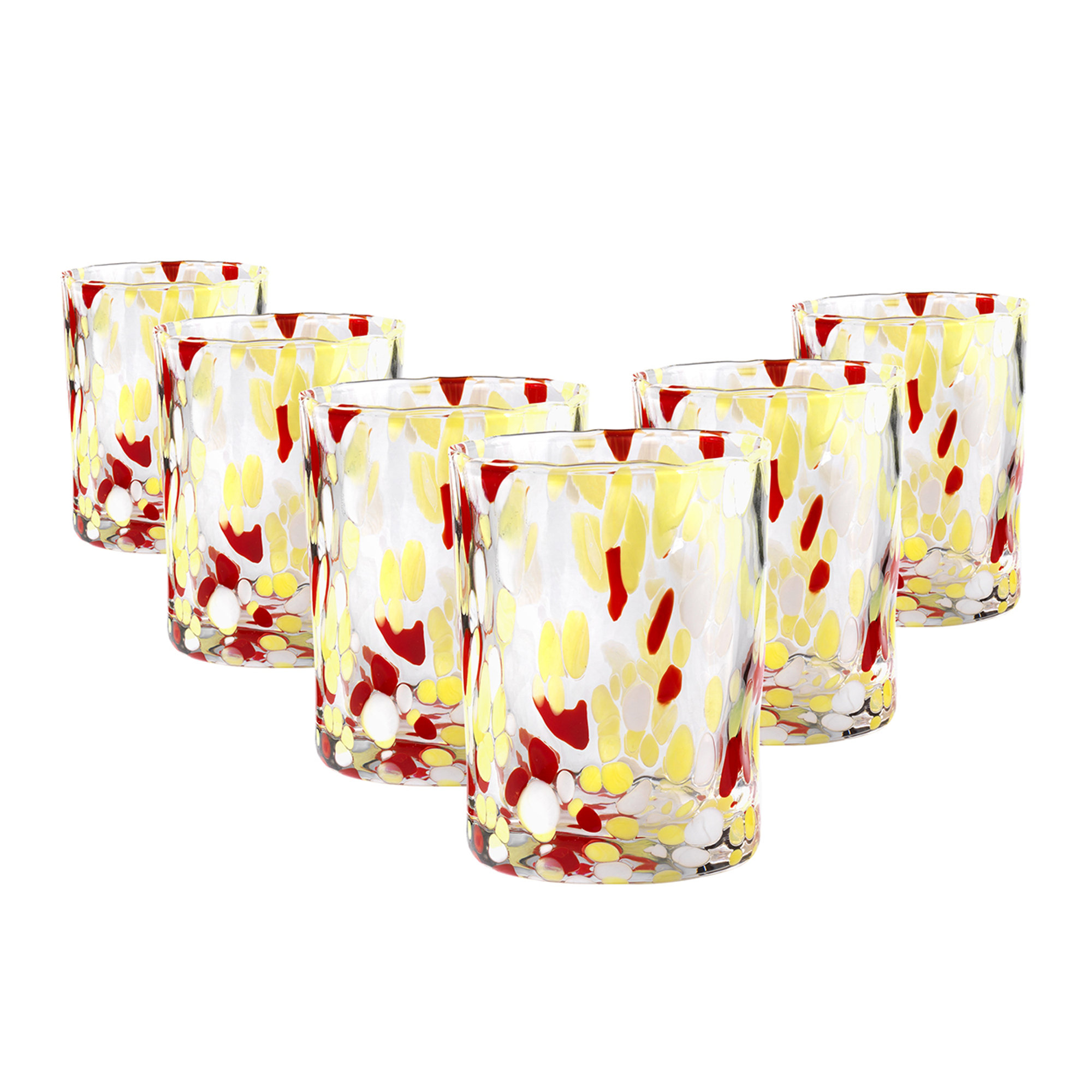 Set 6 pz. Banderoles bicchiere acqua h.10 cm giallo Onlylux vista2