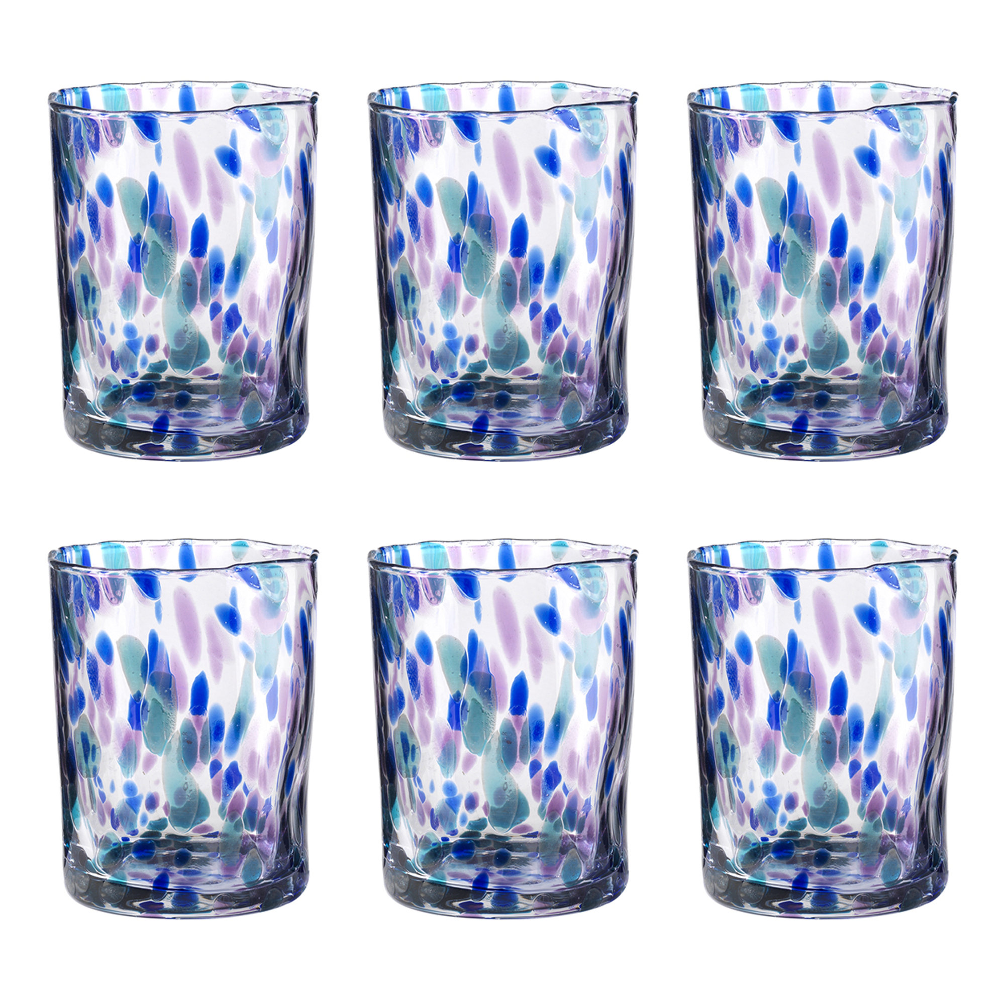 Juego de 6 uds. Banderas vaso agua h.10 cm lila Onlylux vista0