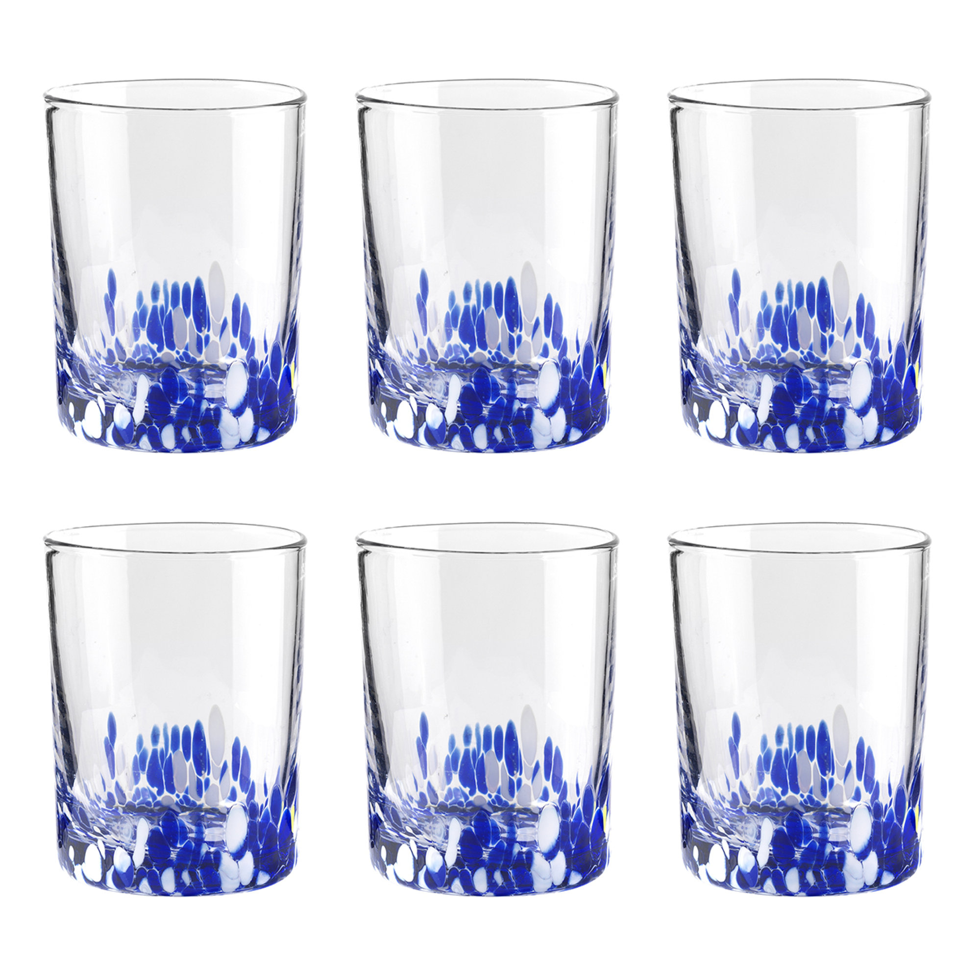 Set 6 pz. Venise bicchiere acqua h.10 cm blu cobalto Onlylux vista0