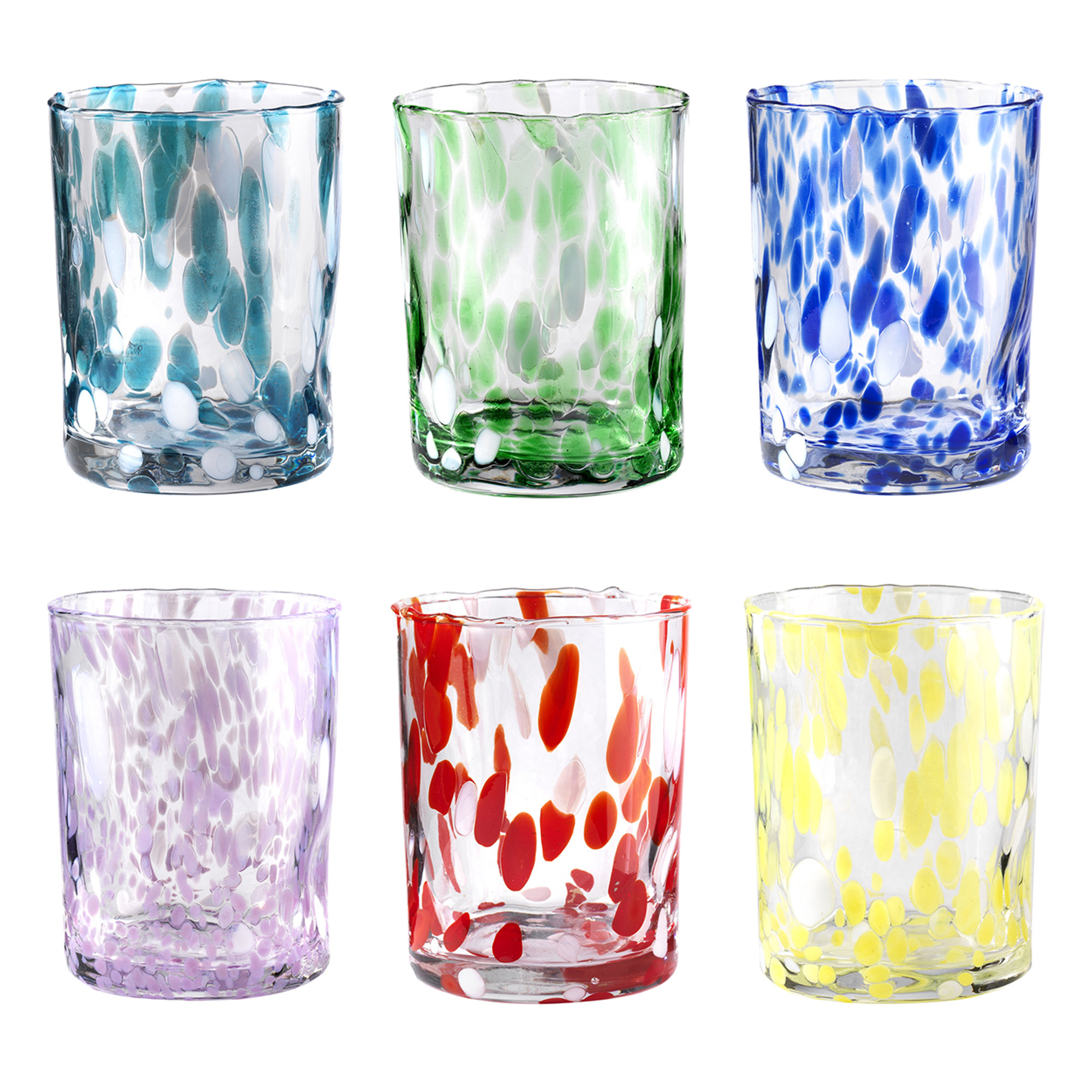 Juego de 6 vasos de agua Carnaval h.10 surtidos Onlylux vista0