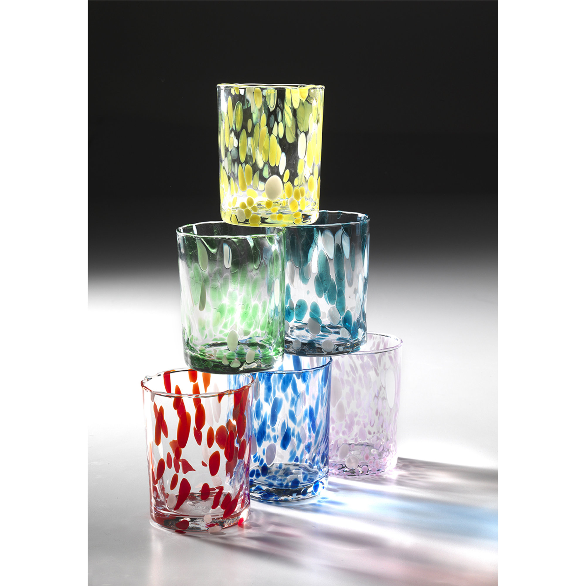 Ensemble de 6 pcs. Verre d'eau Carnaval h.10 cm rose Onlylux vista3