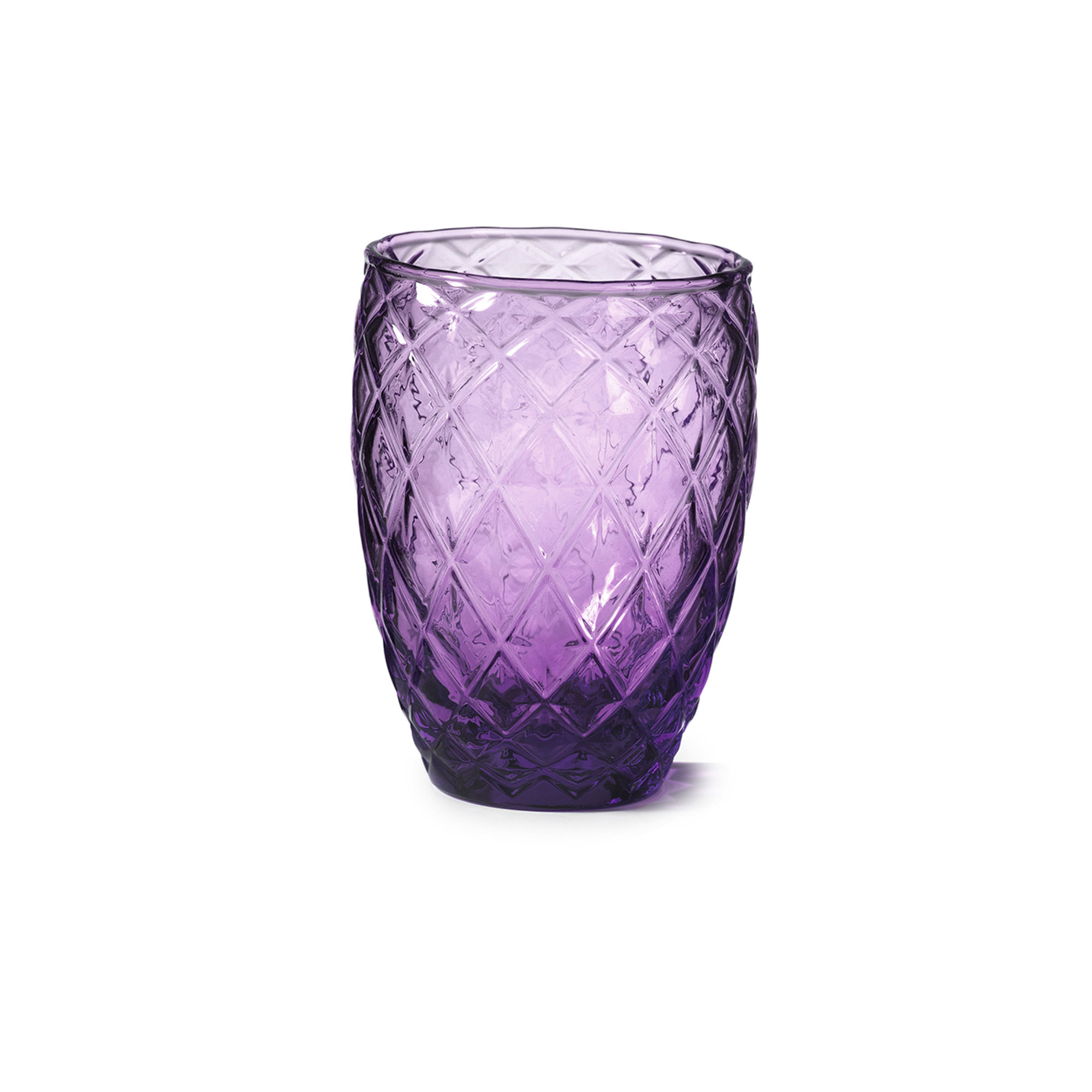 Ensemble de 6 pièces. Verre violet diamant h.10 cm Onlylux vista1