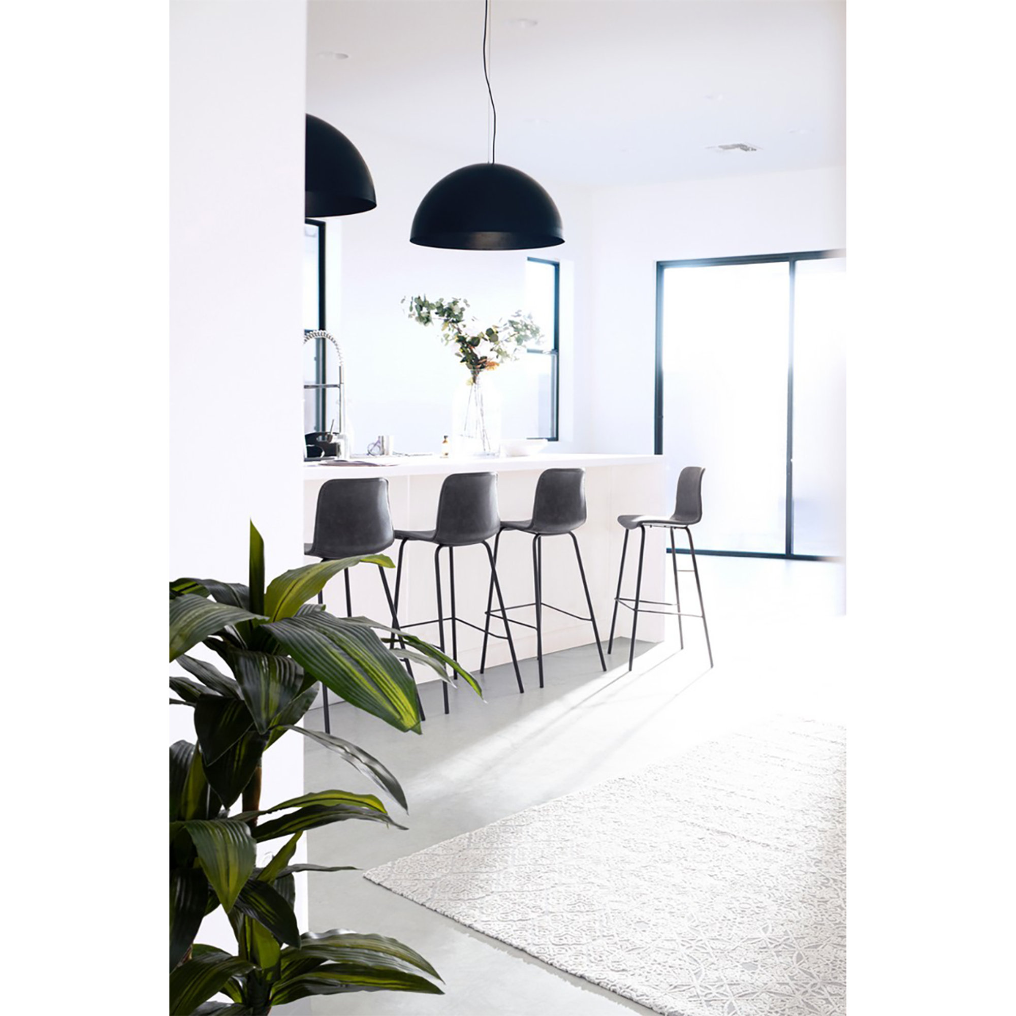 Sedie e sgabelli Bizzotto Set gabelli bar Kyra PU antracite