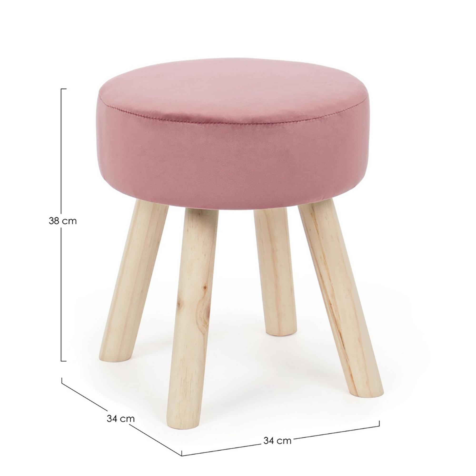 Lot de 2 tabourets Adeline antik rose Bizzotto vista4