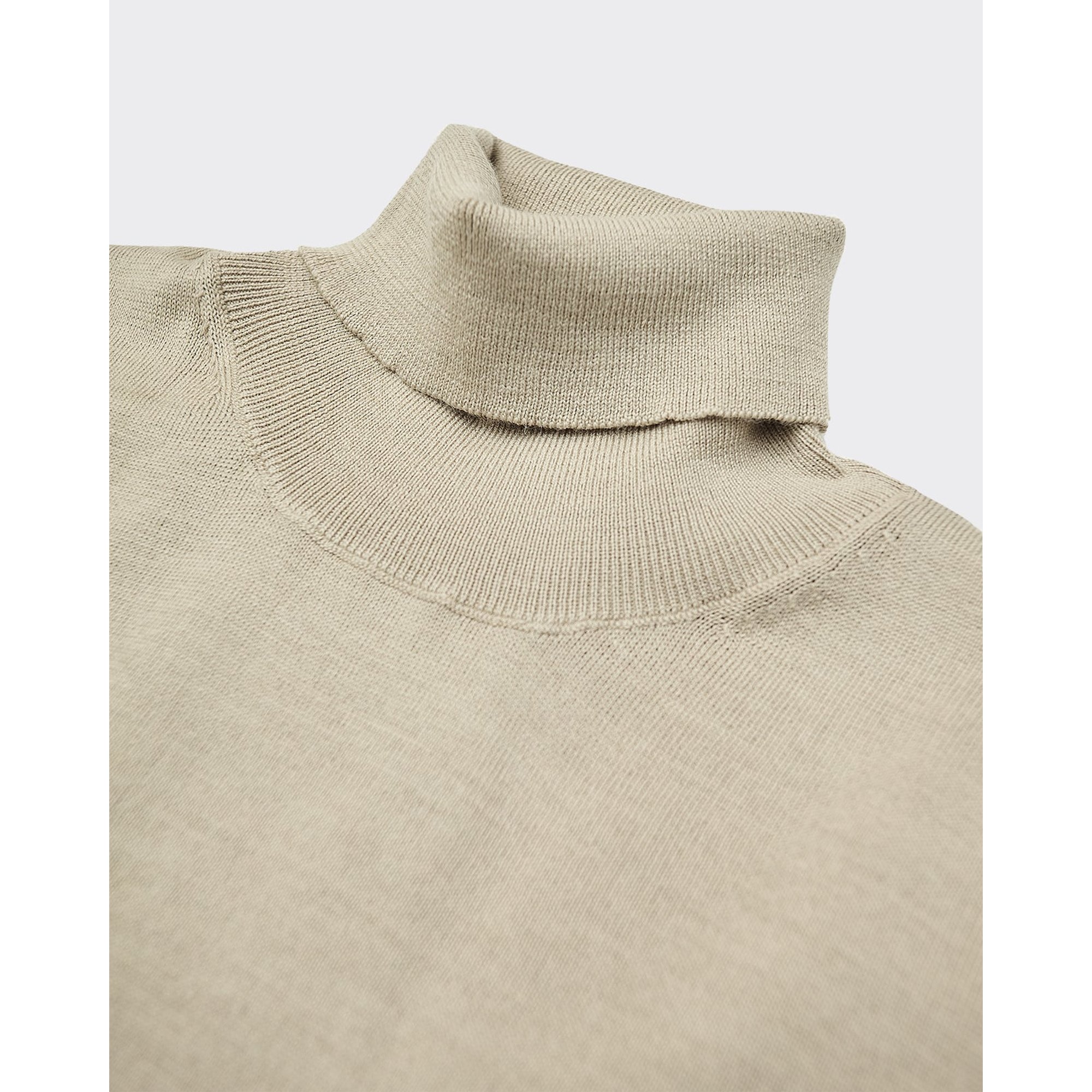 Maglioncino a Collo Alto Town Merino Beige Selected Homme vista1