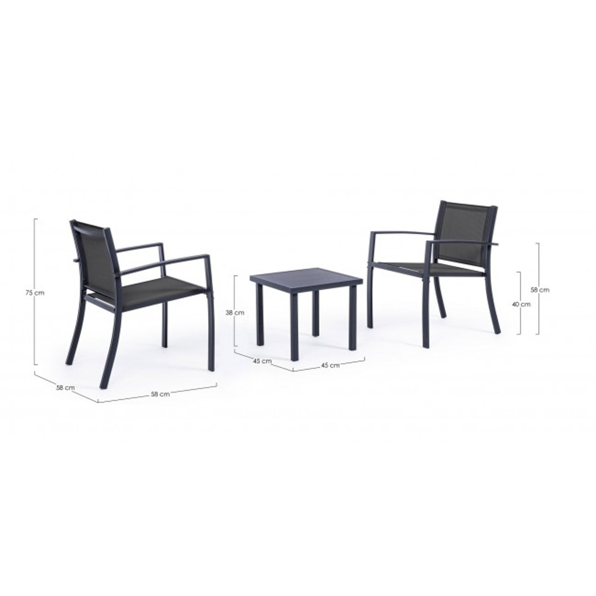 Conjunto 3 salón Auri antracita ja18 Bizzotto outdoor Obsoleto vista1