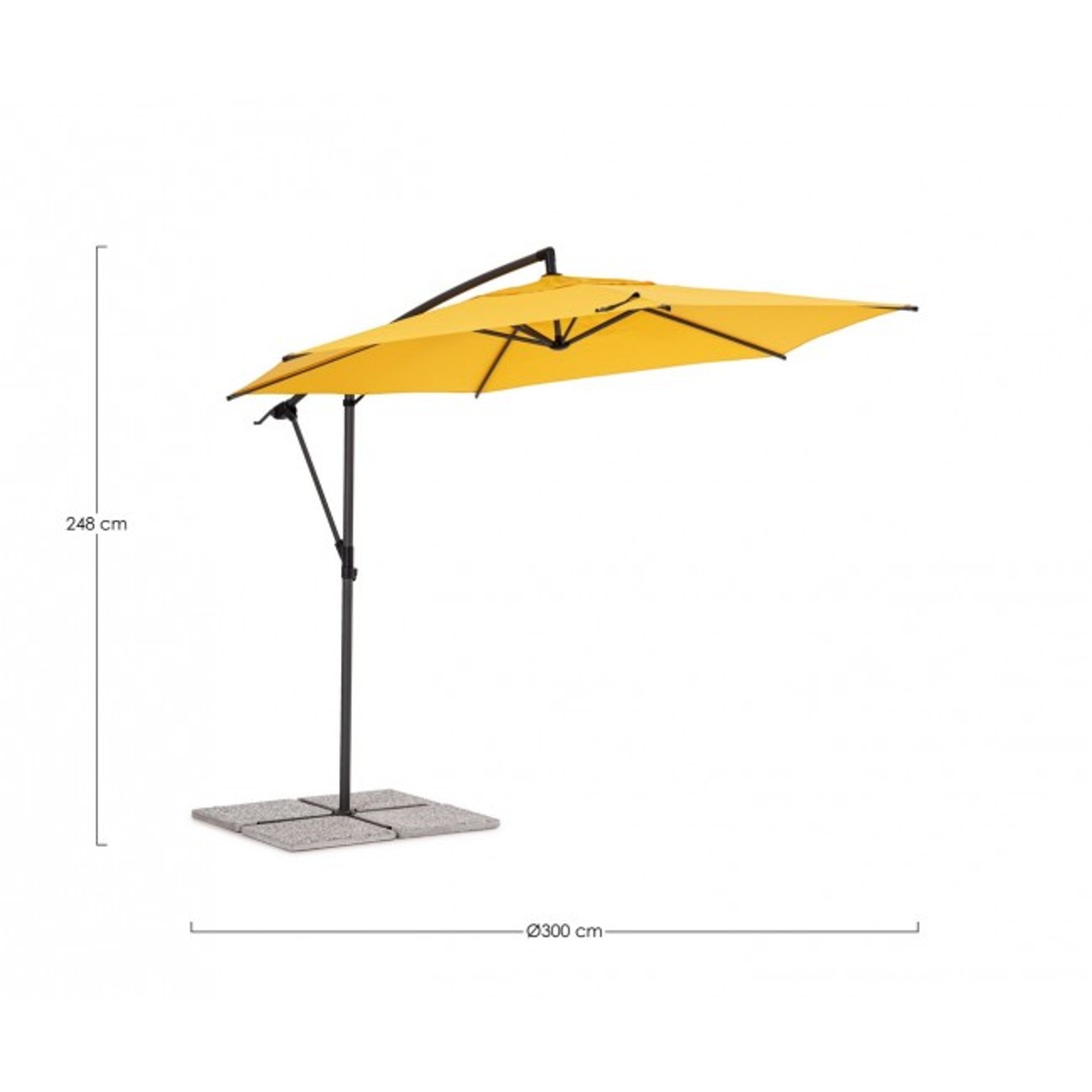 Parasol à bras Tropea 3m anthracite/mimosa Bizzotto outdoor Obsoleto vista1