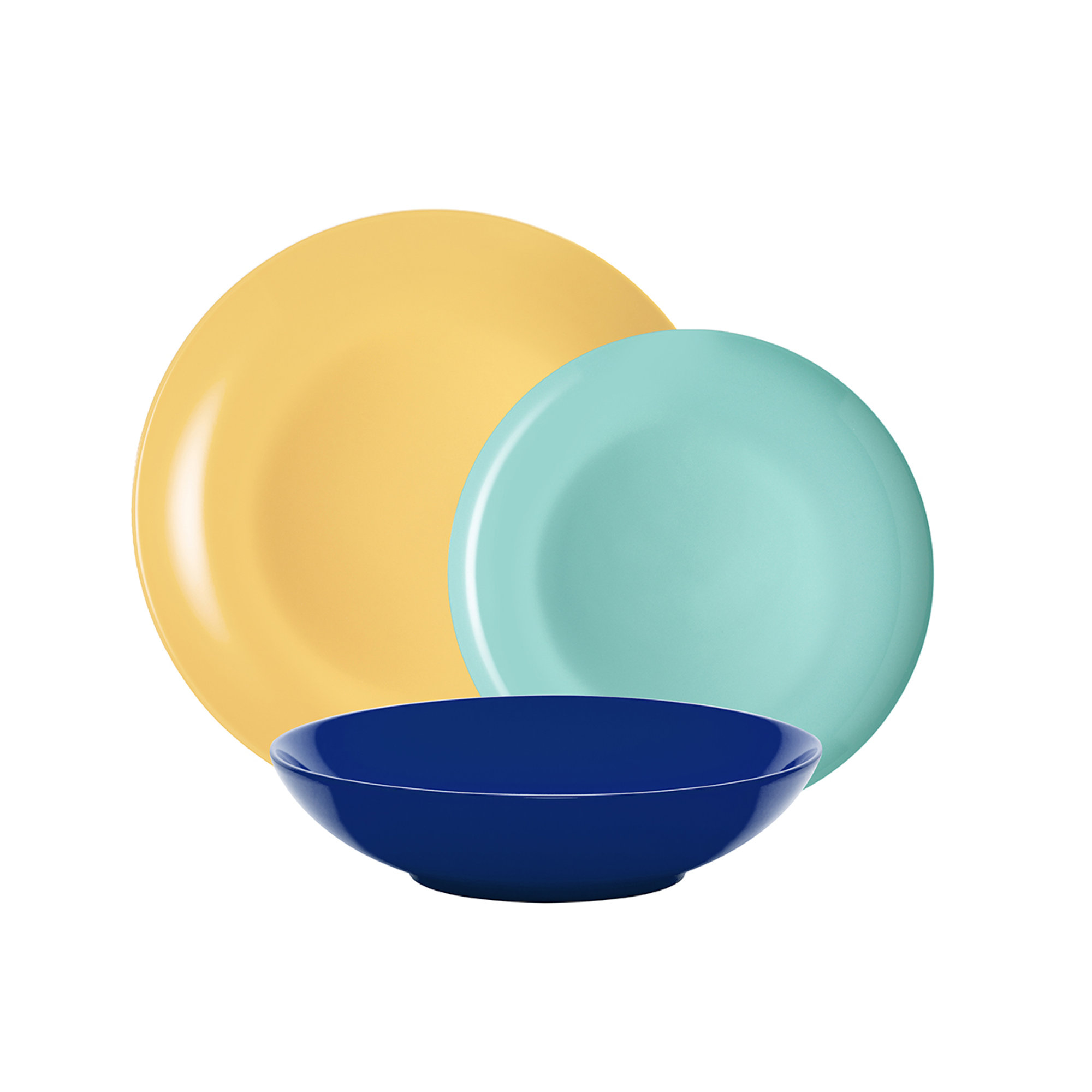 Linea Mitika - set tavola 18 Mitika, crema/blu/azzurro Kaleidos vista0