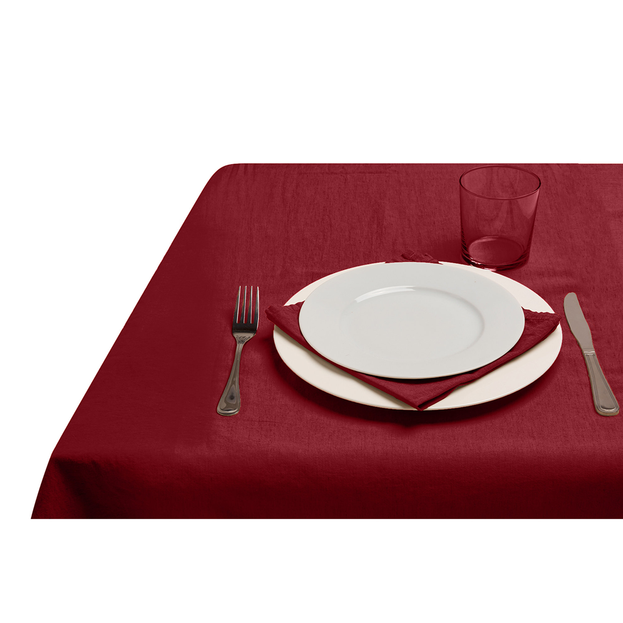Tafelkleed 140x240 Zuiver Linnen Kersenrood Puro lino vista2