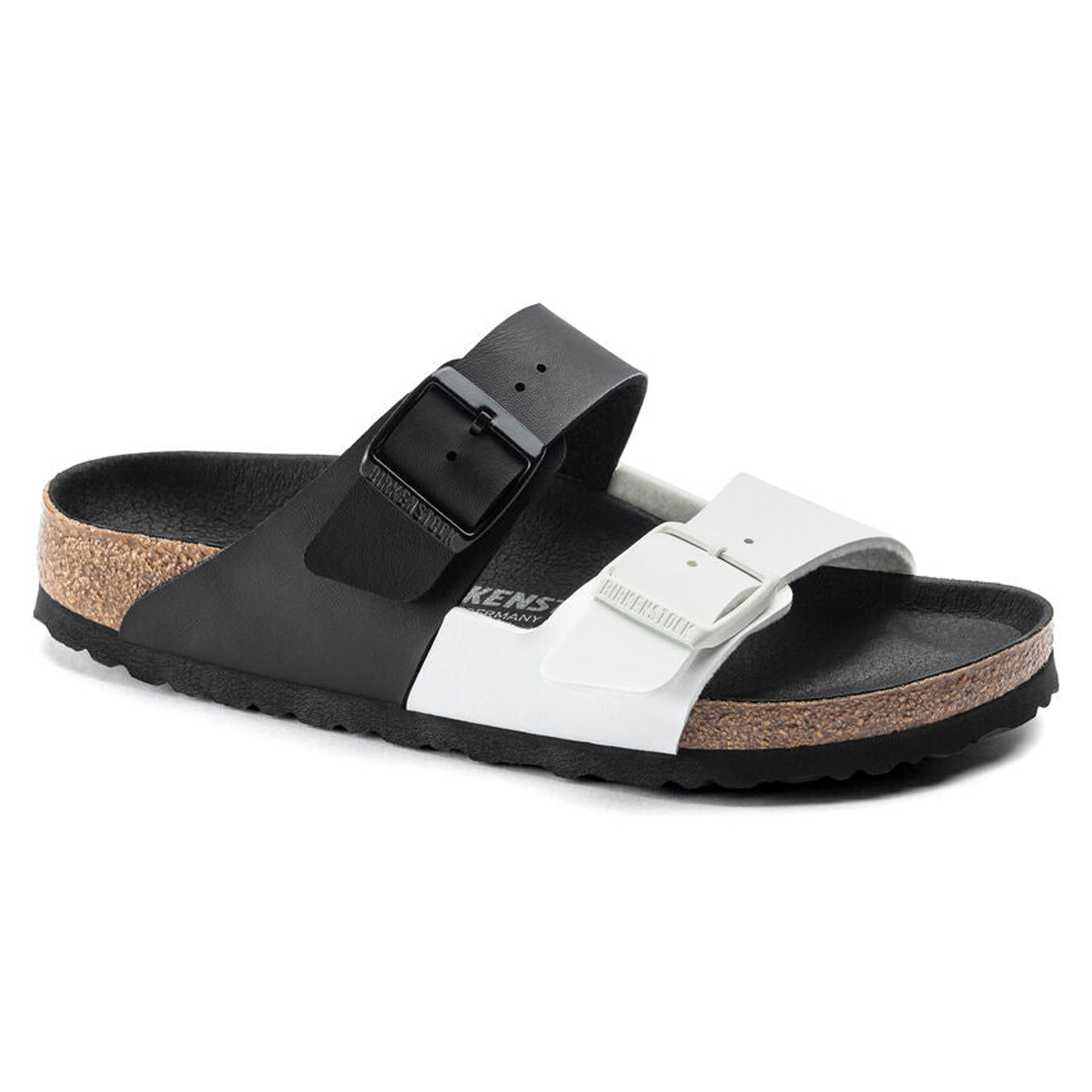 Birkenstock Arizona Split Schwarz Weiß Birko Flor Schwarz Damen Birkenstock vista1