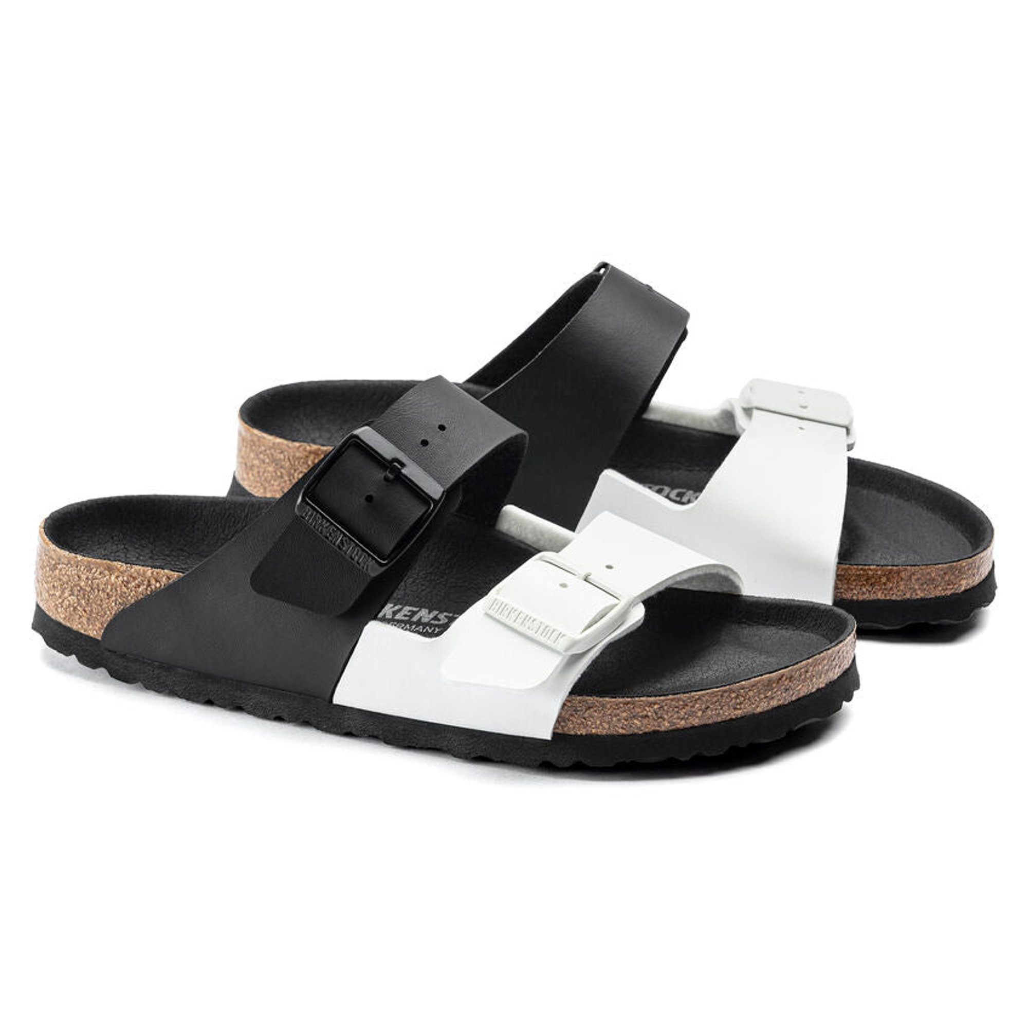 Birkenstock Arizona Split Schwarz Weiß Birko Flor Schwarz Damen Birkenstock vista3