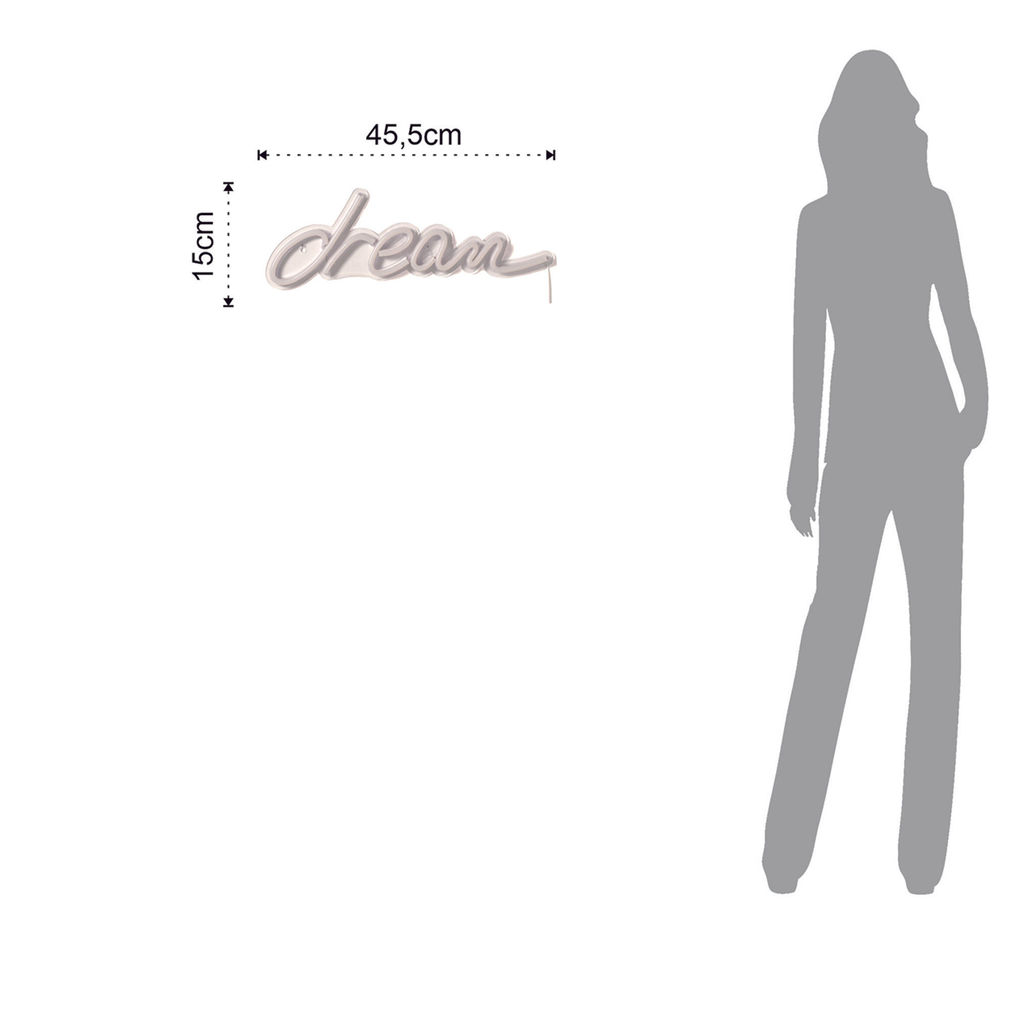 Ecriture murale lumineuse Dream, blanc Tomasucci special price vista3