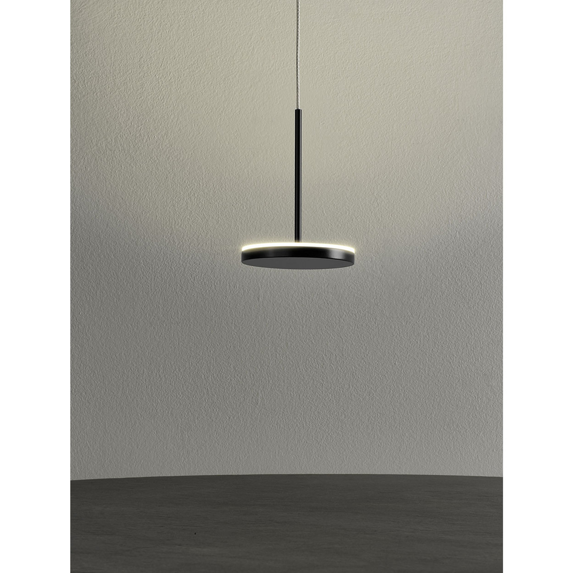 Bella - Lampe à suspension à lumière indirecte en aluminium titane Panzeri luce vista1