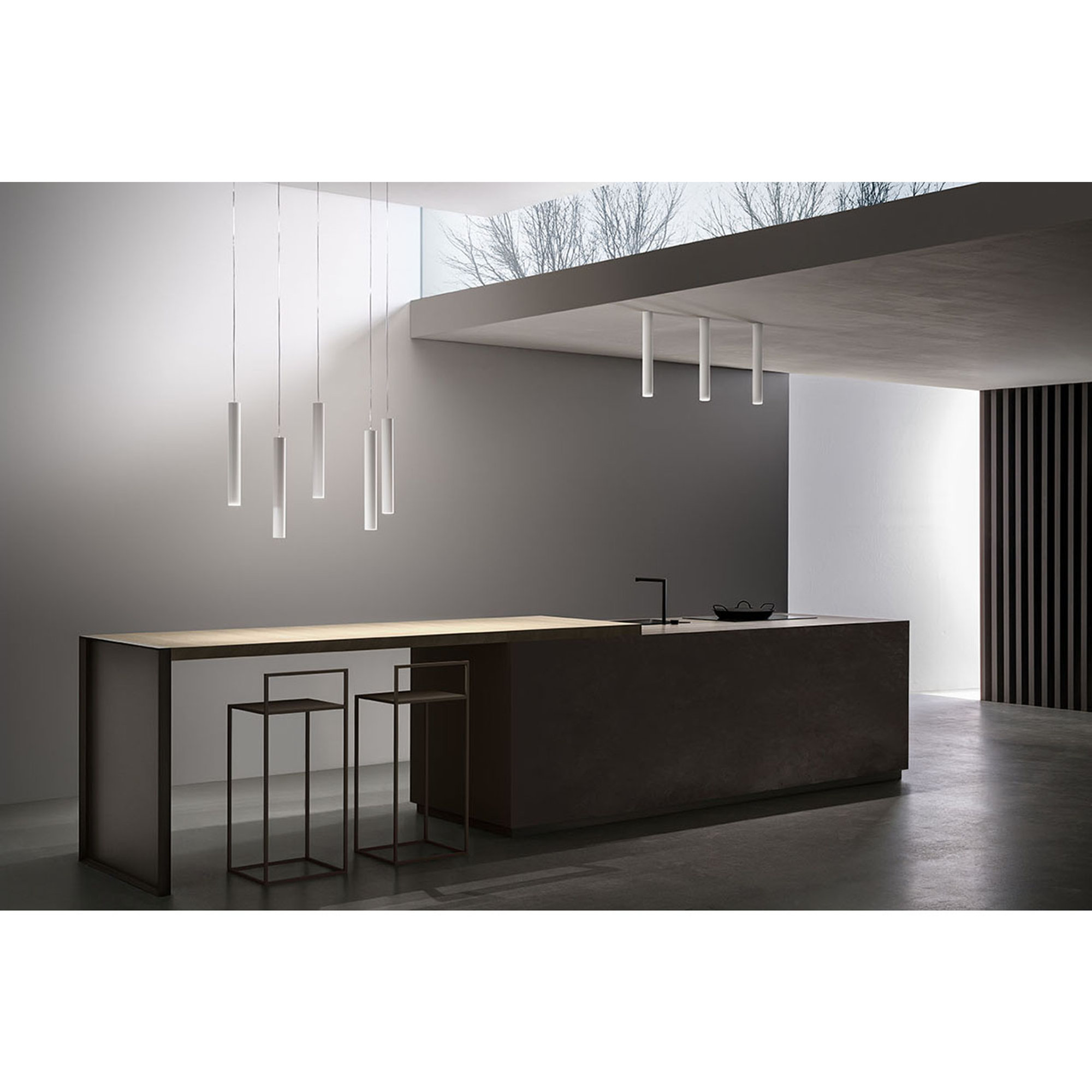 To-be - lampada a sospensione - L85cm - bianco - Ø2.2cm Panzeri luce vista1