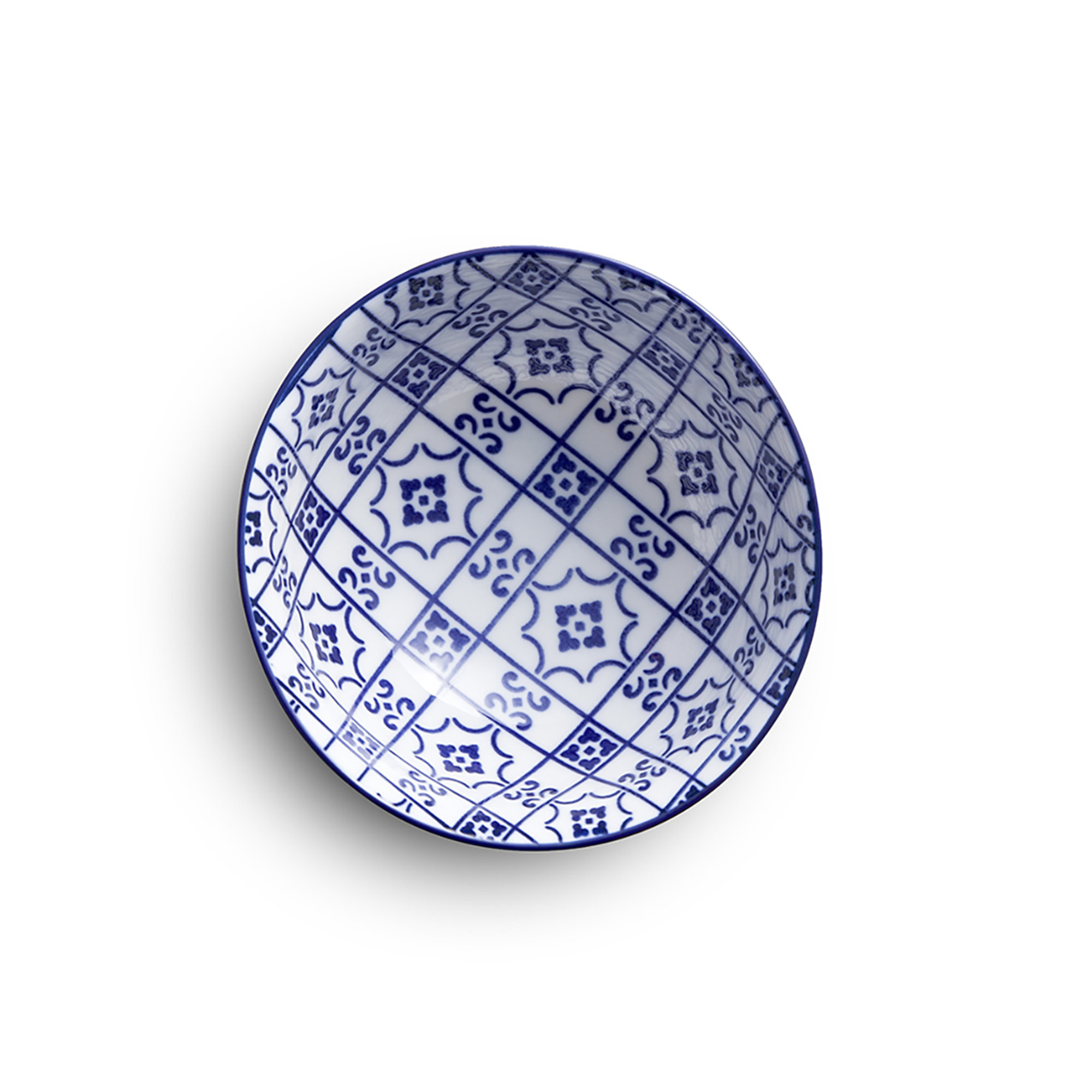 Linea COIMBRA - sæt med 6 skåle cm 13 x H 6,5, hvid/blå Kaleidos vista1
