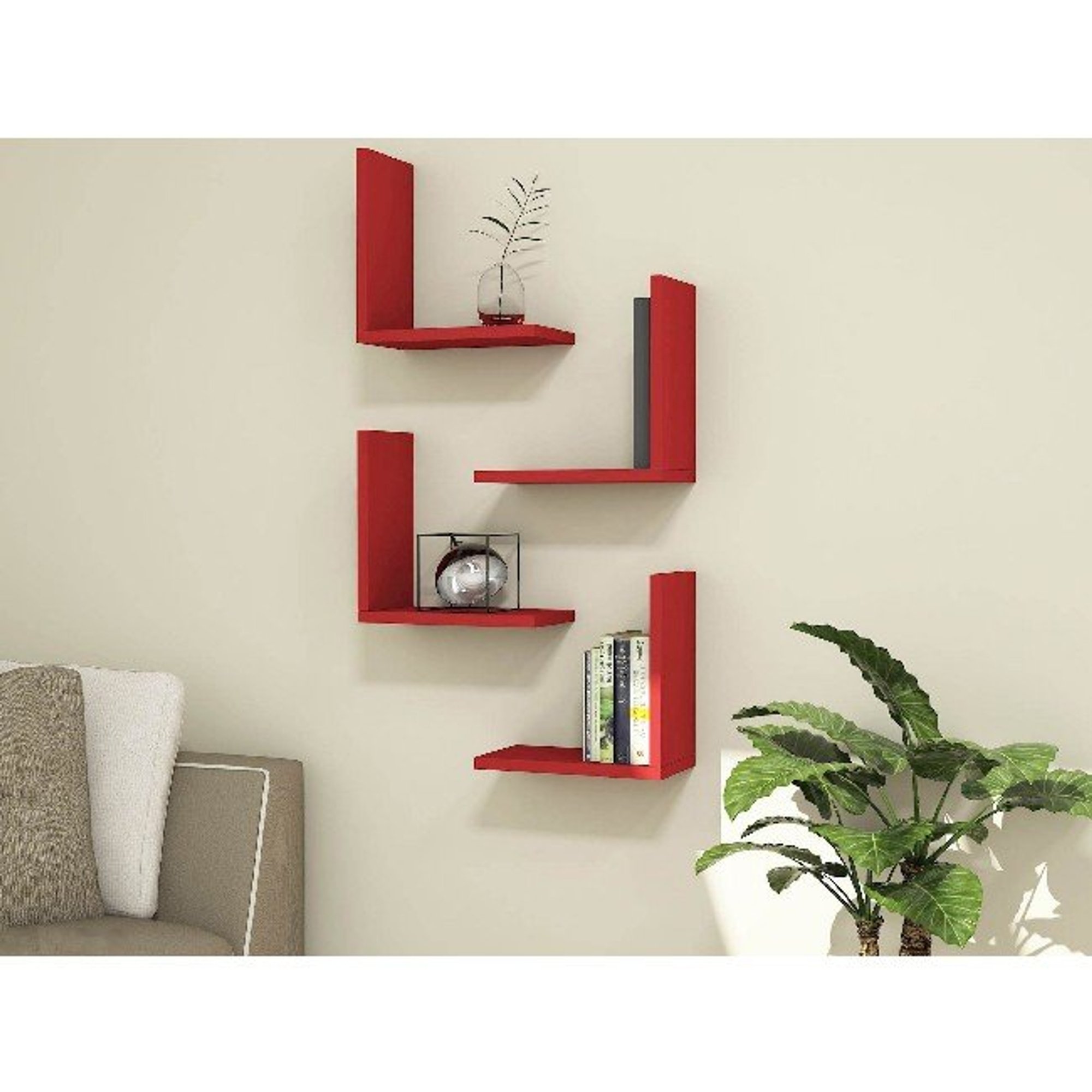 Alfa - Étagère - Rouge - 30 x 16 x 30 cm Magazzino Obsoleto vista3