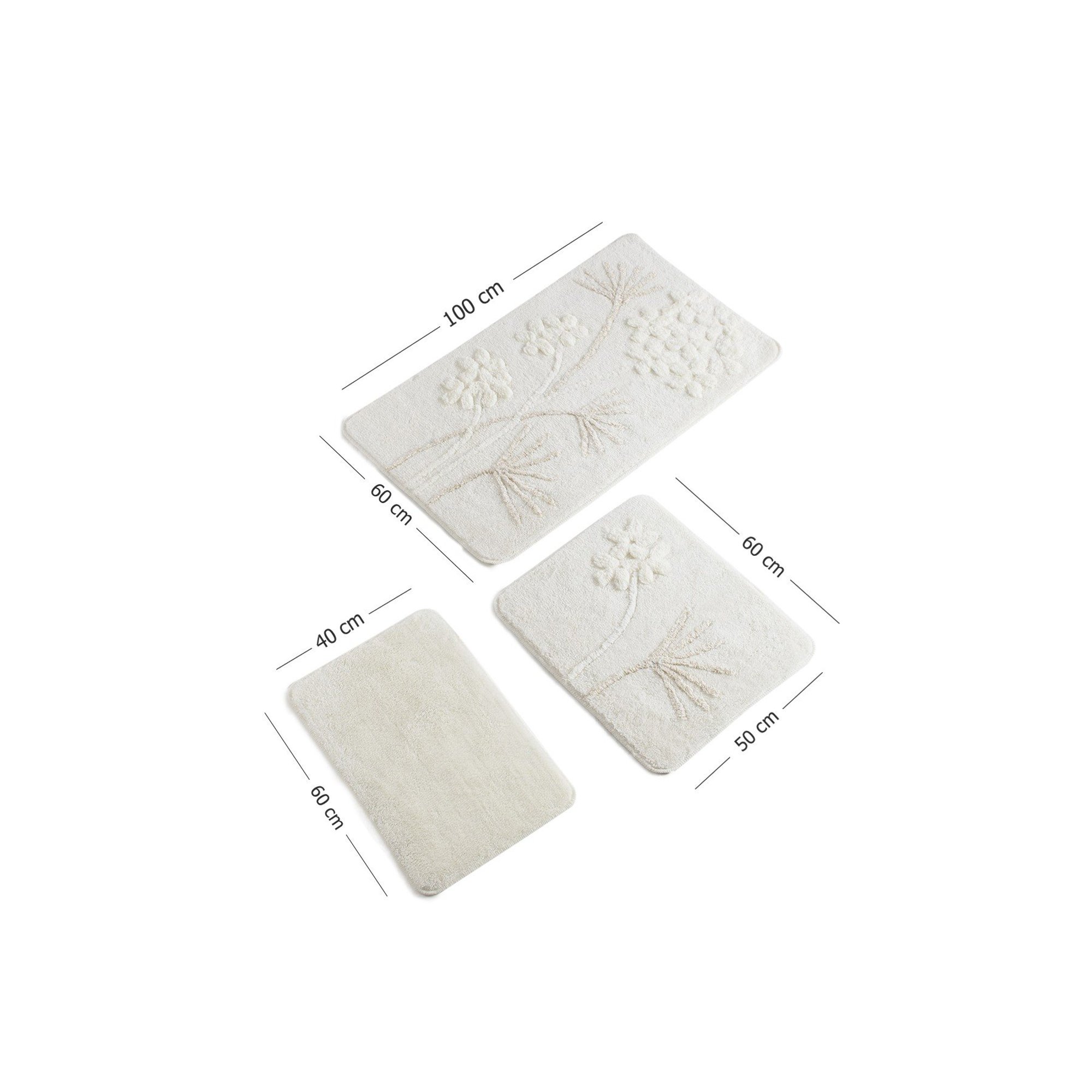 Orkide - Ecrub Bath Mat Set (3 Pieces) Colorful vista2
