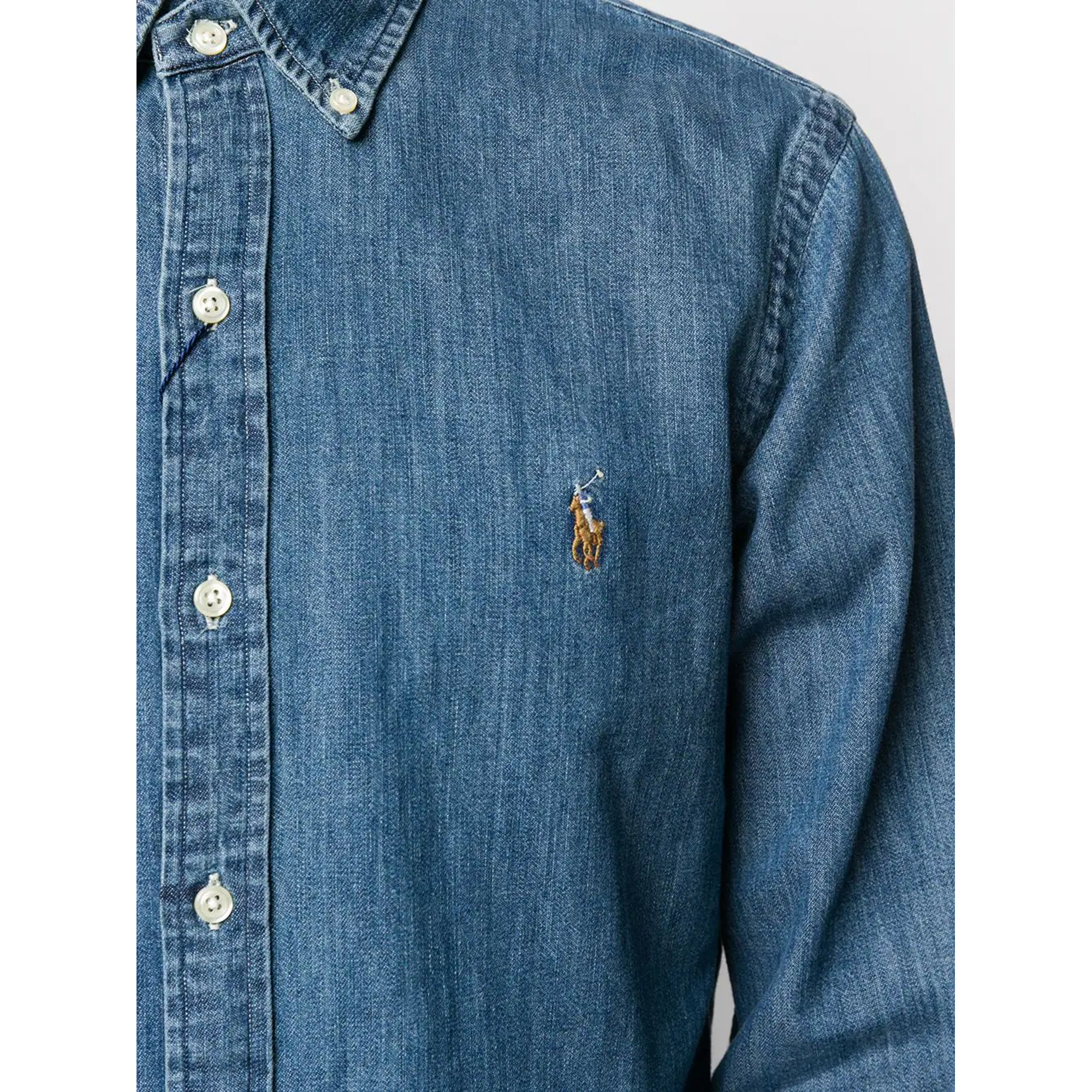 Camicia di jeans aderente Polo Ralph Lauren vista3