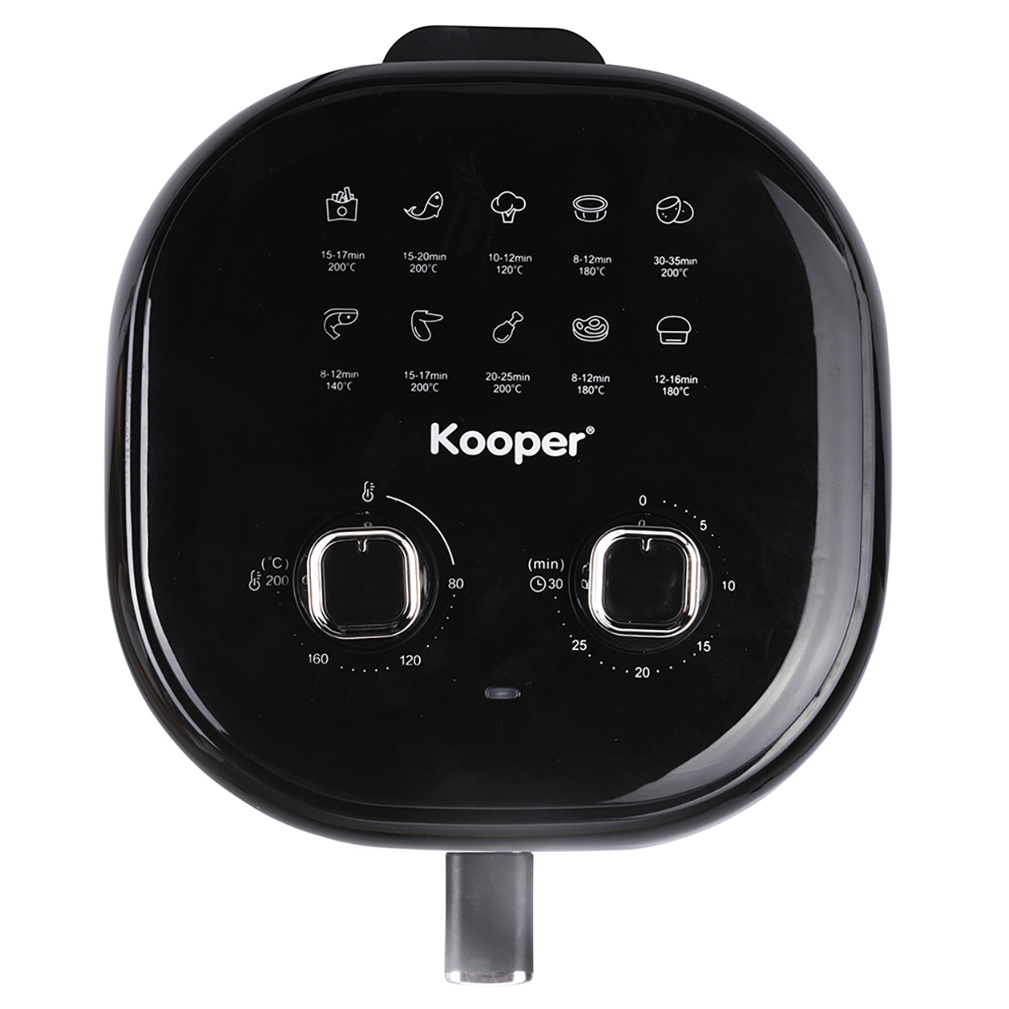 Friggitrice aria 5,5lt 1400w black e manopole silver Kooper vista10