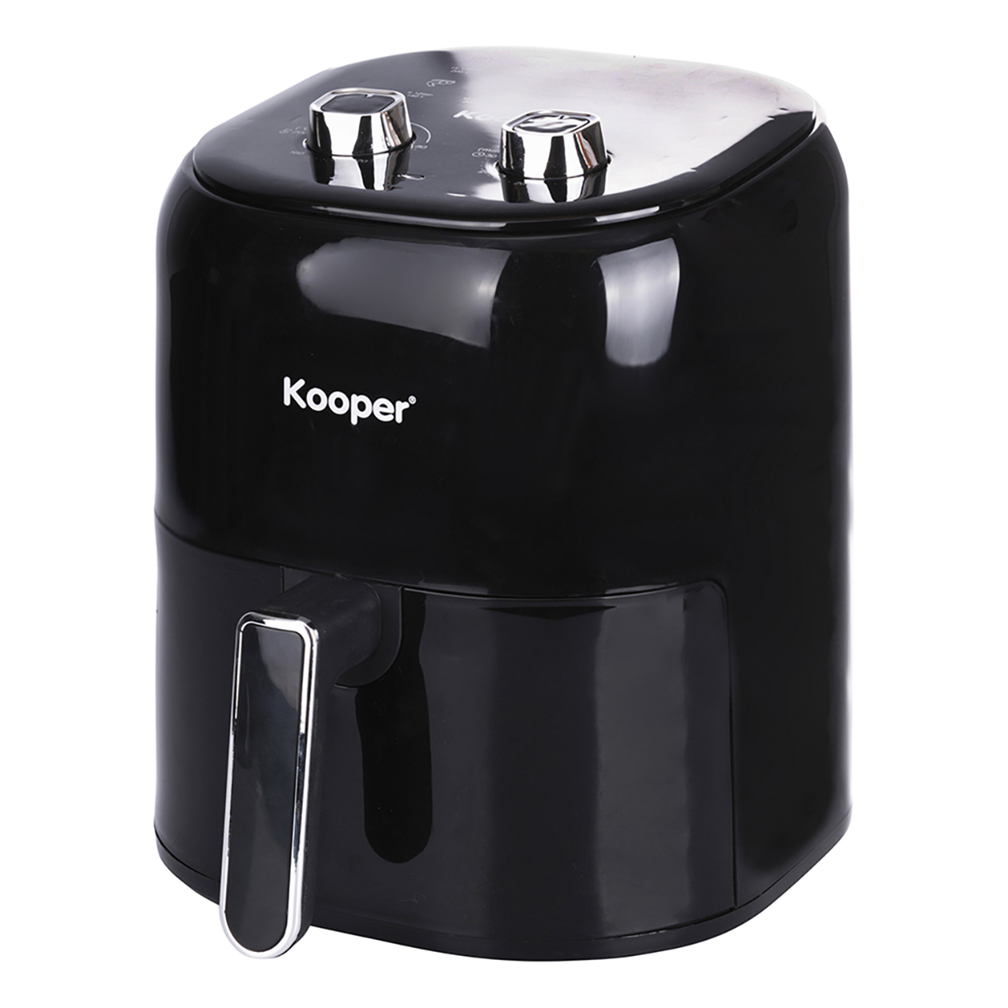 Friggitrice aria 5,5lt 1400w black e manopole silver Kooper vista0