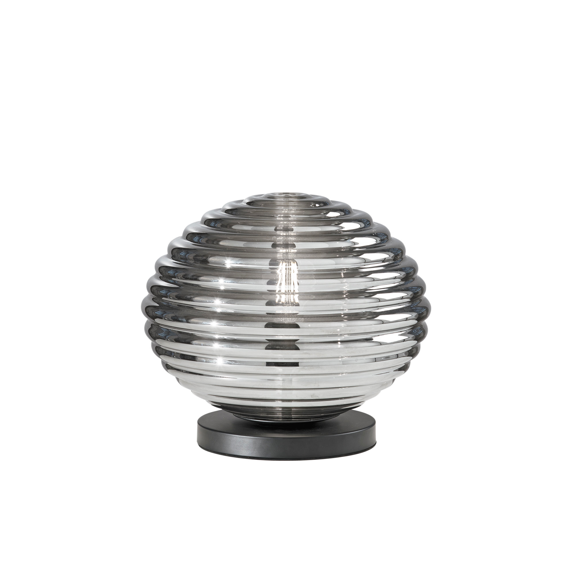 Ripple Table Lamp in Black Metal With Glass Diffuser 32 . Luce Ambiente e Design vista0