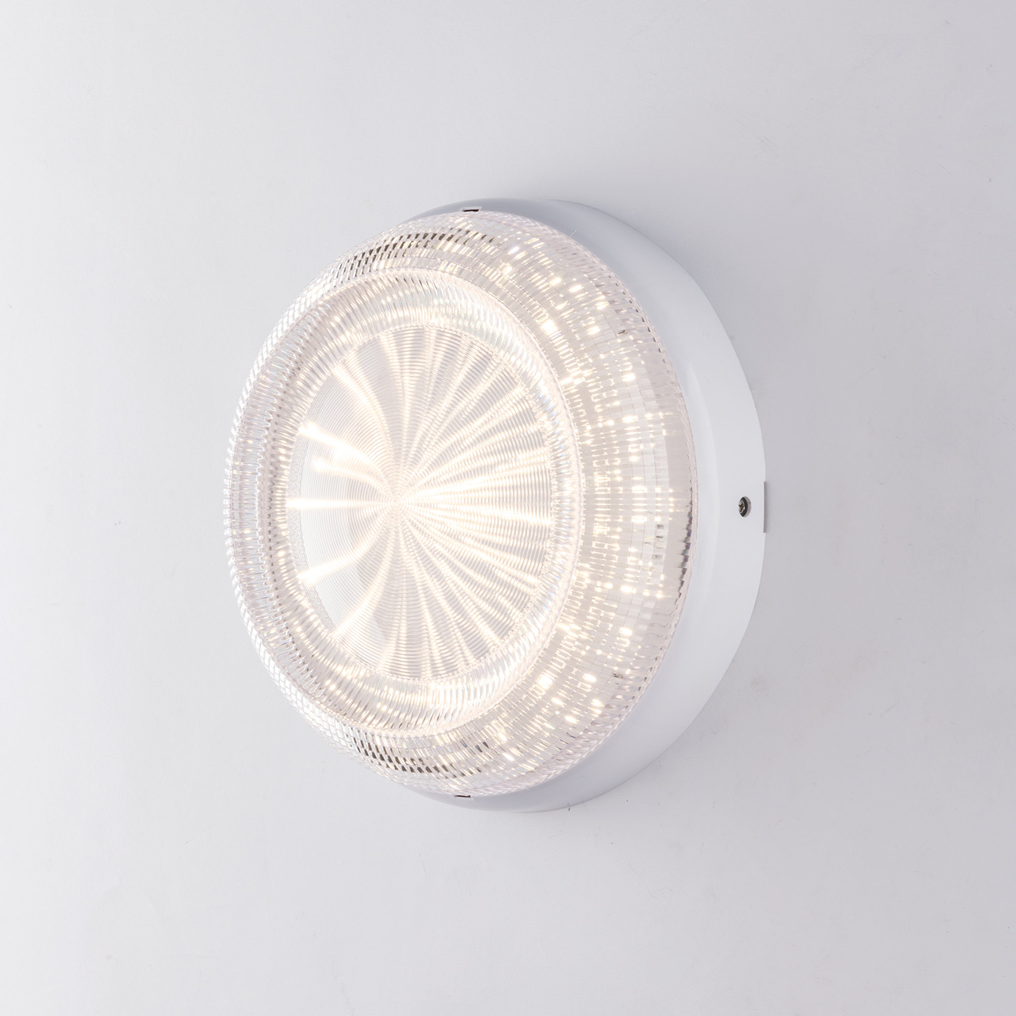 Plafonnier Led Capri Blanc en Thermoplastique 30 W 3000 Lumen 4000k (Lumière Naturelle) IP65 Hermétique et Résistant à l'eau, Adapté aux Emplacements Extérieurs INTEC vista0