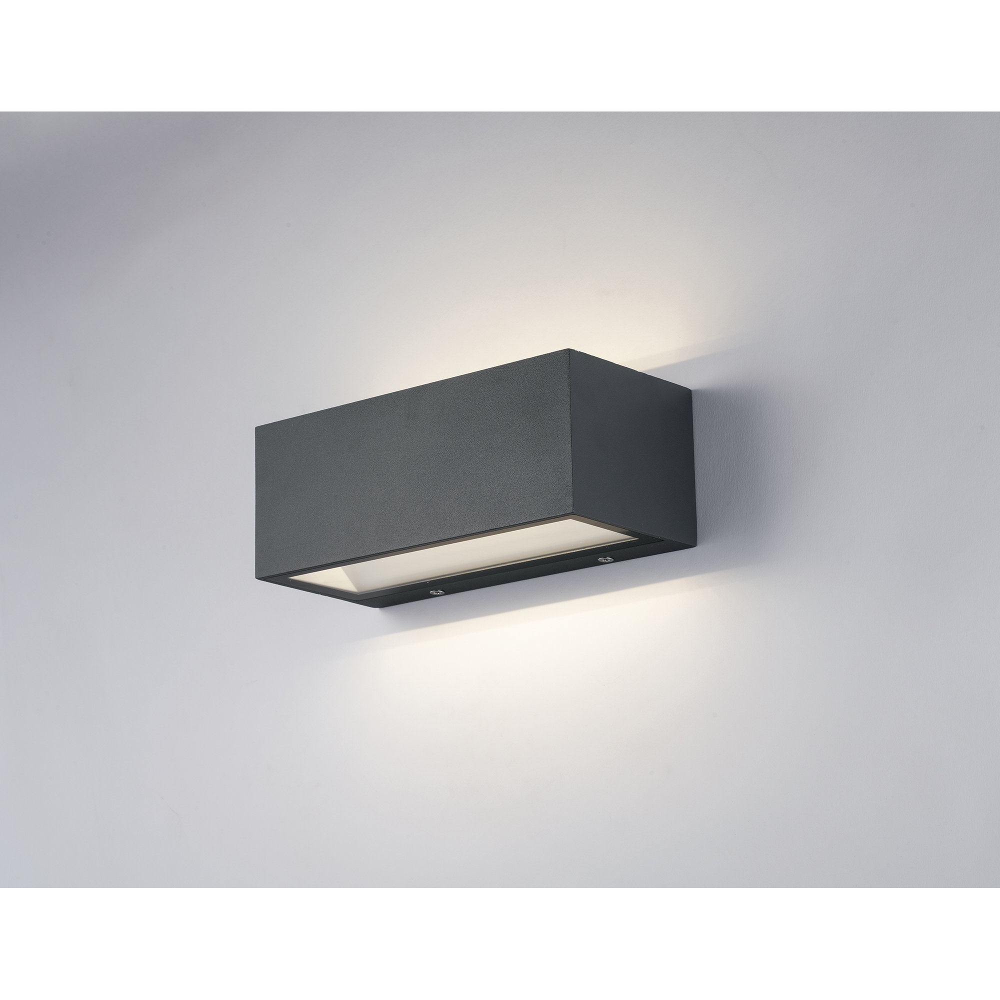 Tvåarmad utomhus LED-vägglampa i antracit med aluminium 4000k (naturligt ljus) IP54. INTEC vista1