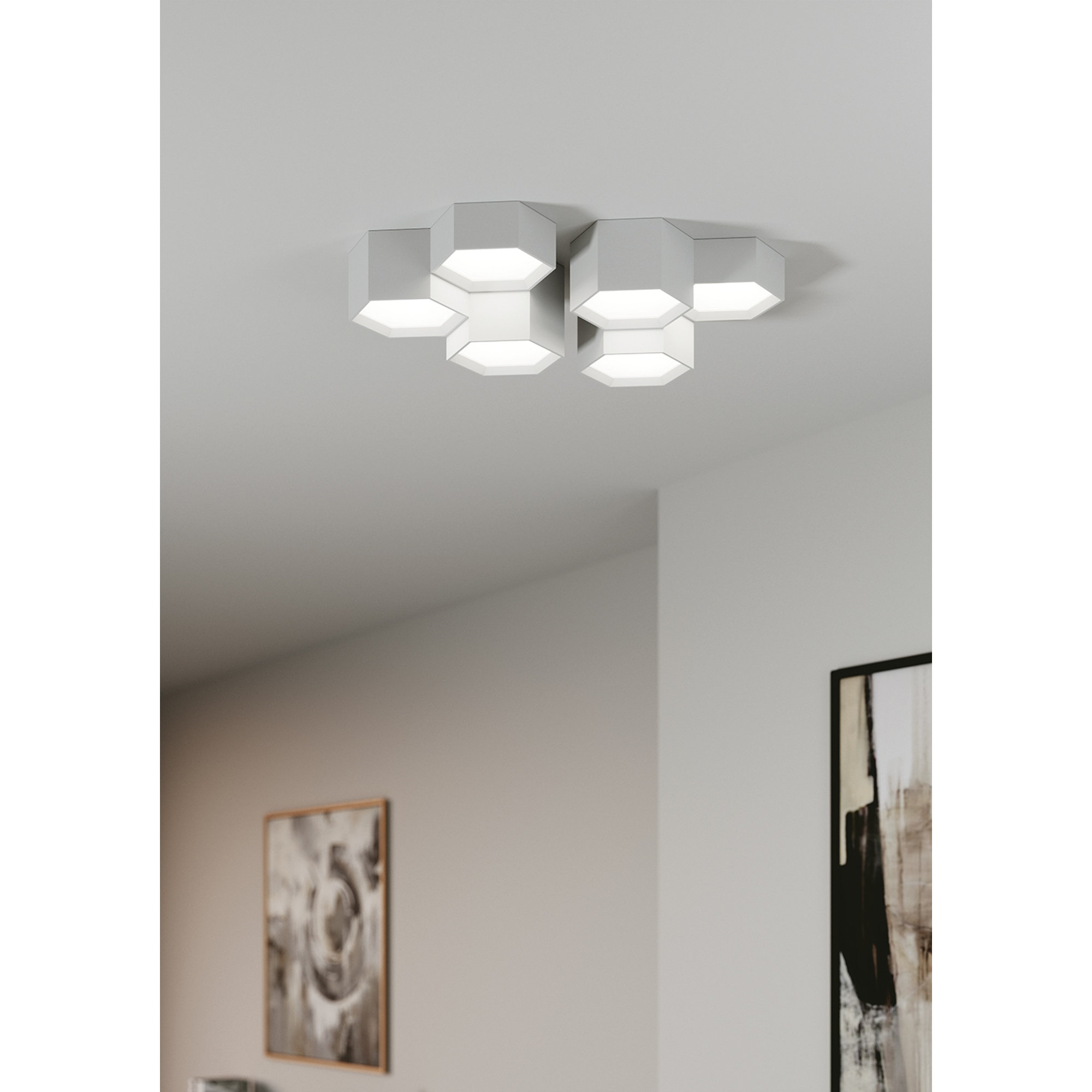 Plafonnier Led Vortex en plâtre blanc à peindre 12w sur interrupteur interne pour personnalisation Kelvin INTEC vista1