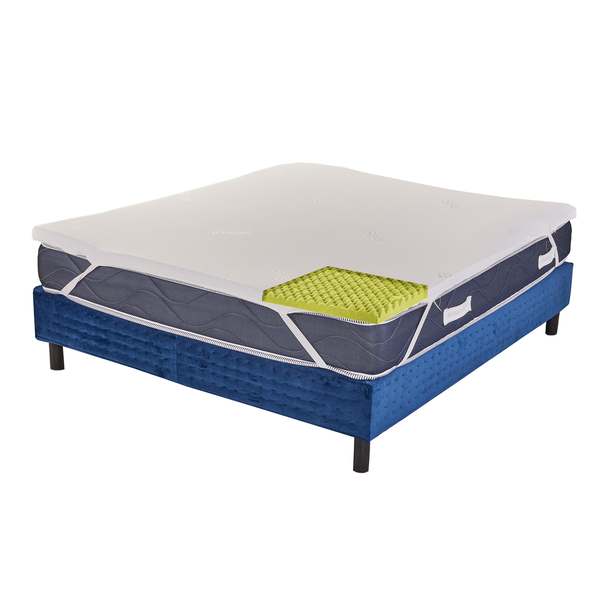 Topper Memory Camomilla bugnato 9 Zone Rivestimento Silver Dreamy vista0