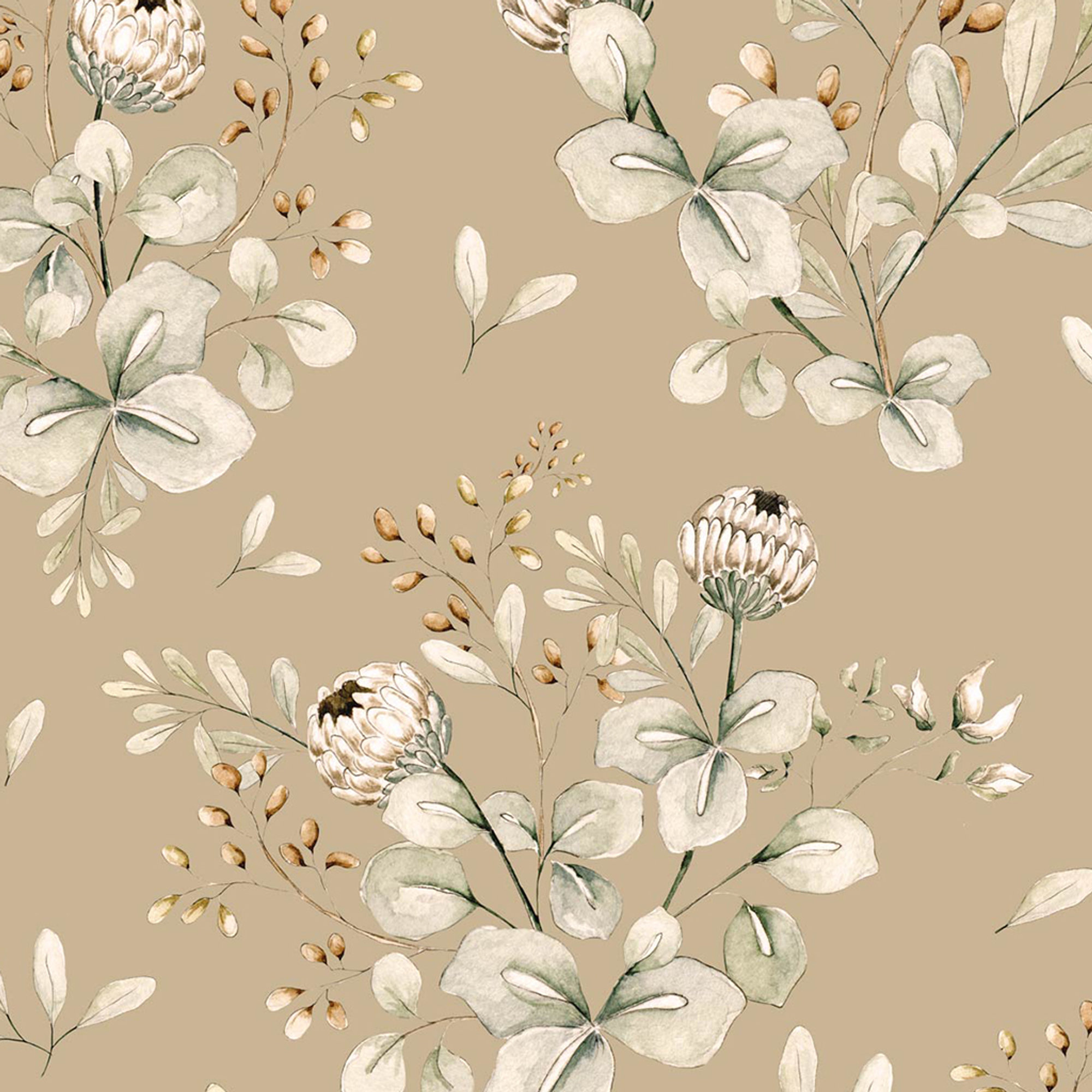 Papel pintado trébol beige 100x280 cm Dekornik vista0
