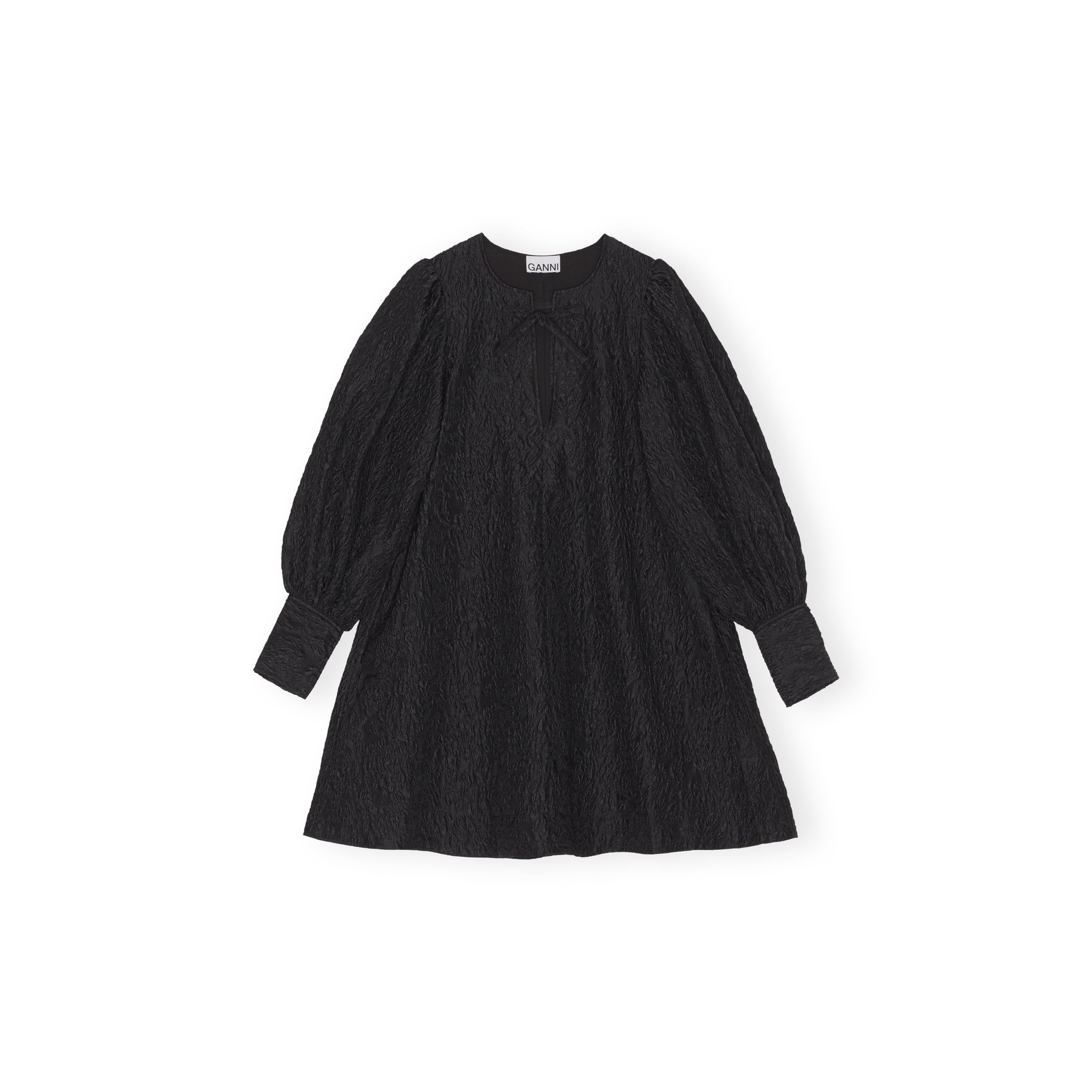 Mini abito a forma di A in organza jacquard Ganni vista0