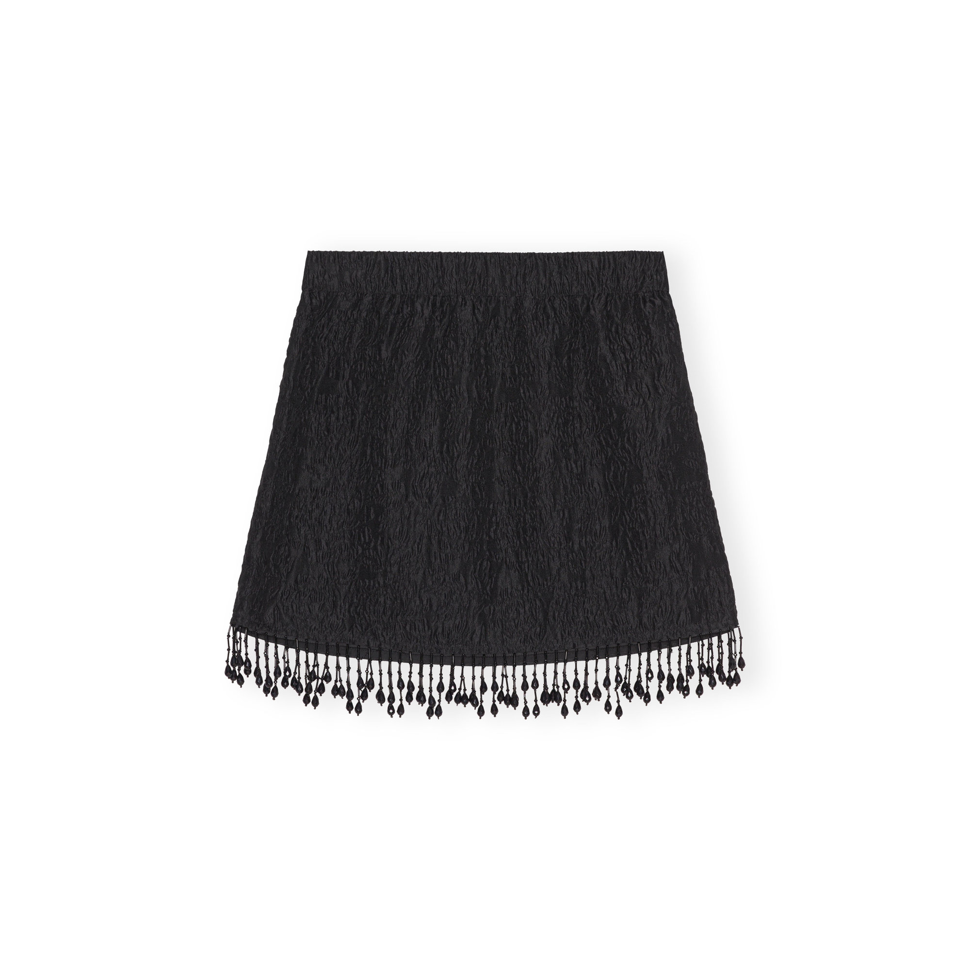 Minigonna con frange di perline in organza jacquard Ganni vista0