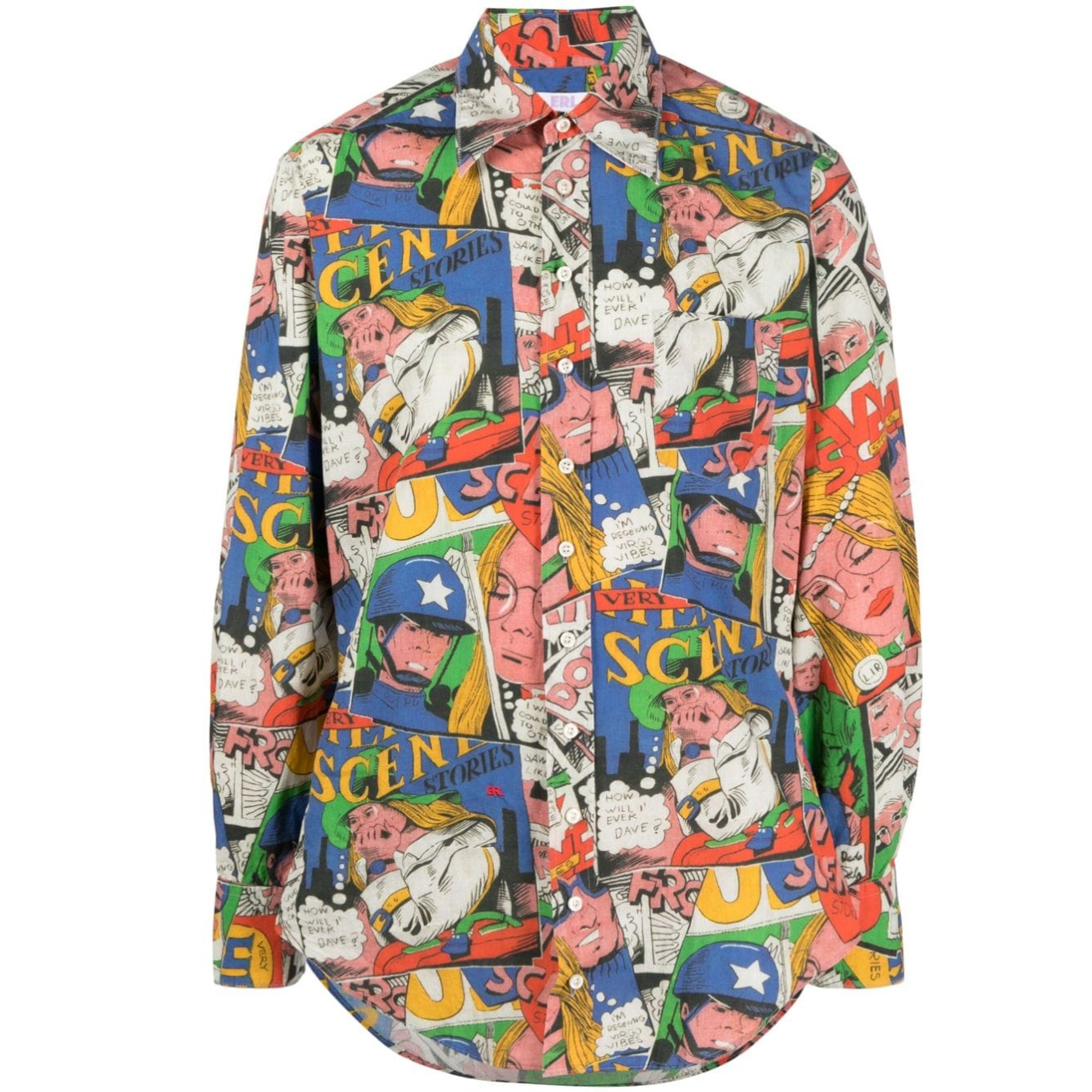 Camicia unisex stampata tessuta ERL vista0