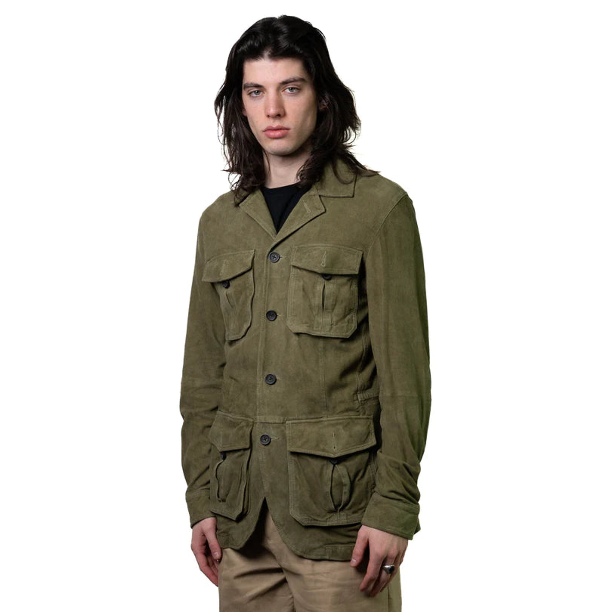 Andrea D'amico Inigo Suede Washed & Washed Olive Verde Uomo Andrea D'amico vista0