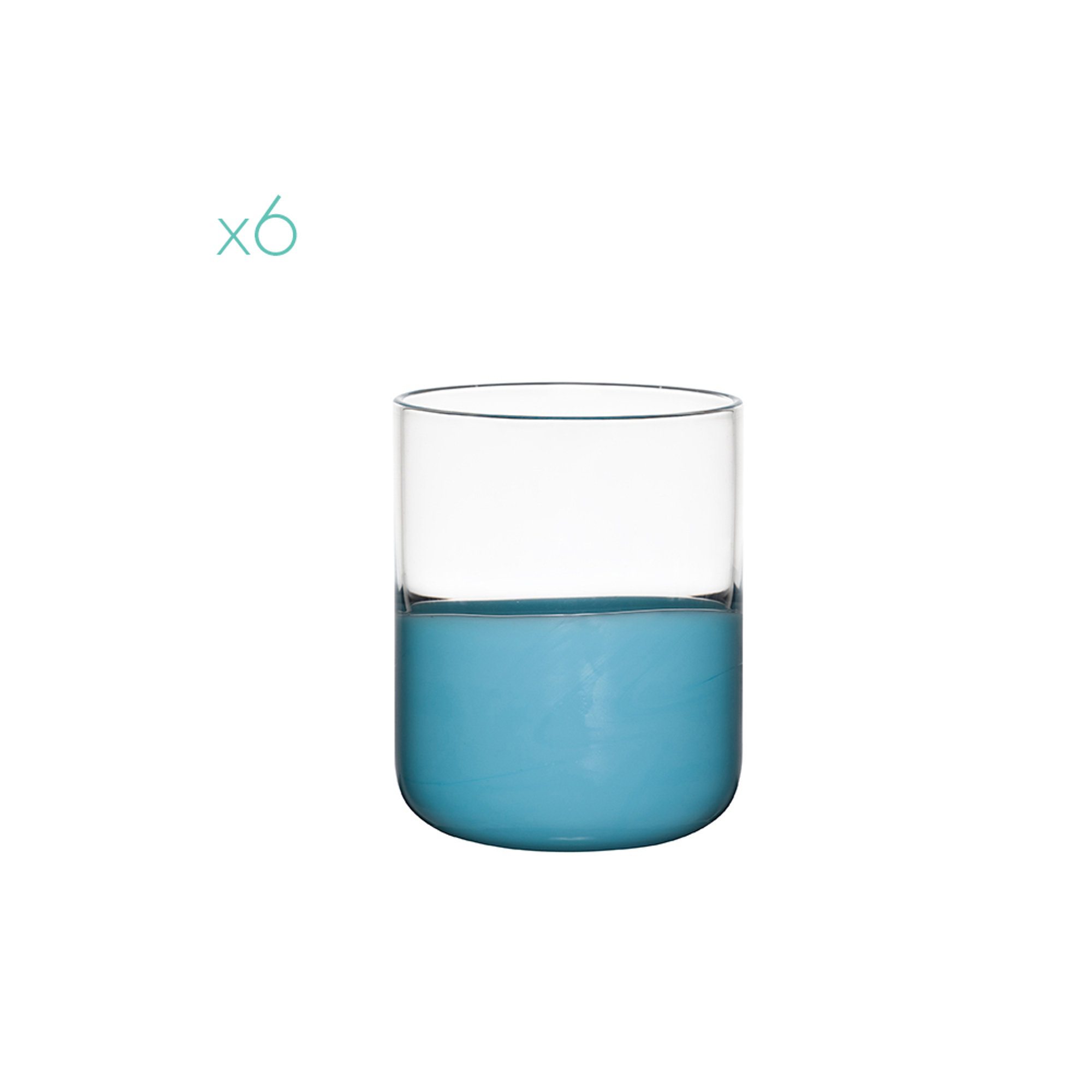 Set 6pz - Tumbler in vetro Linea Collection, blu Bitossi  vista0