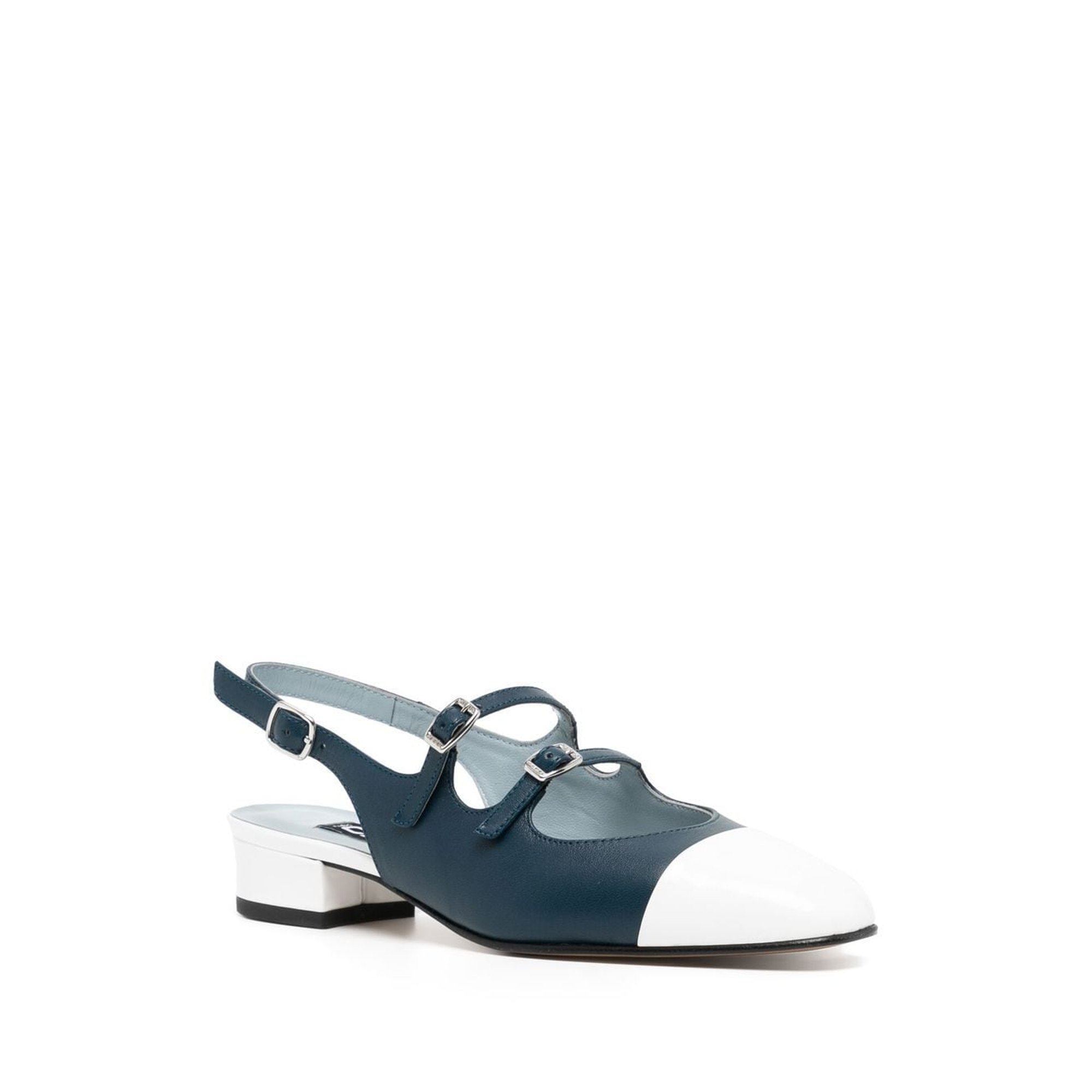 Escarpin Claf bleu/vernis blanc CAREL PARIS vista0