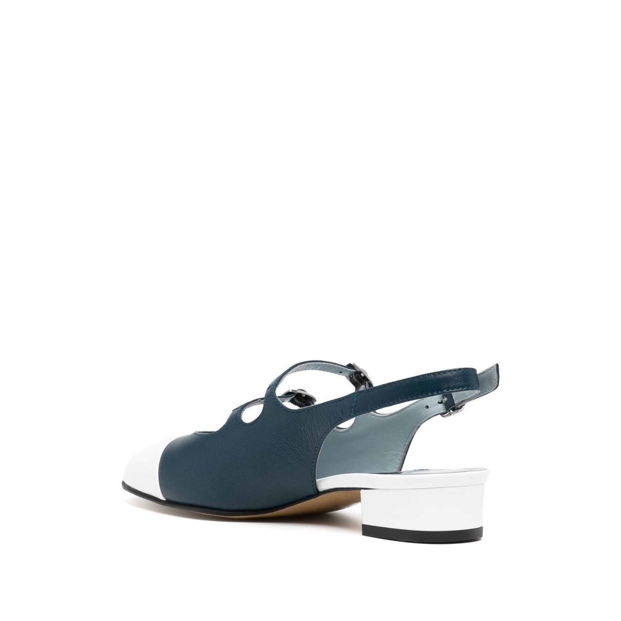 Escarpin Claf bleu/vernis blanc CAREL PARIS vista2