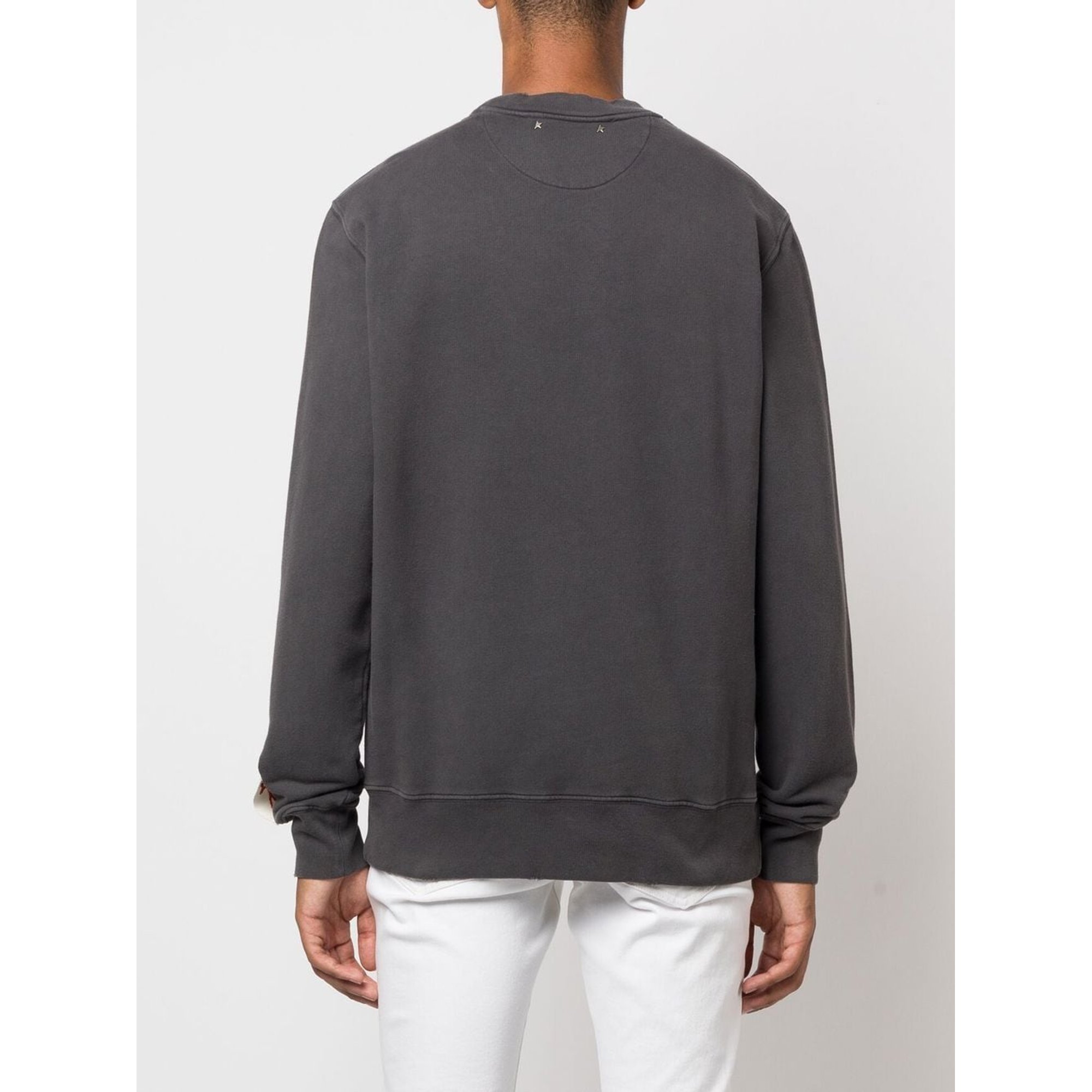 Felpa Regular In Jersey Di Cotone Distressed Con Logo GOLDEN GOOSE vista3