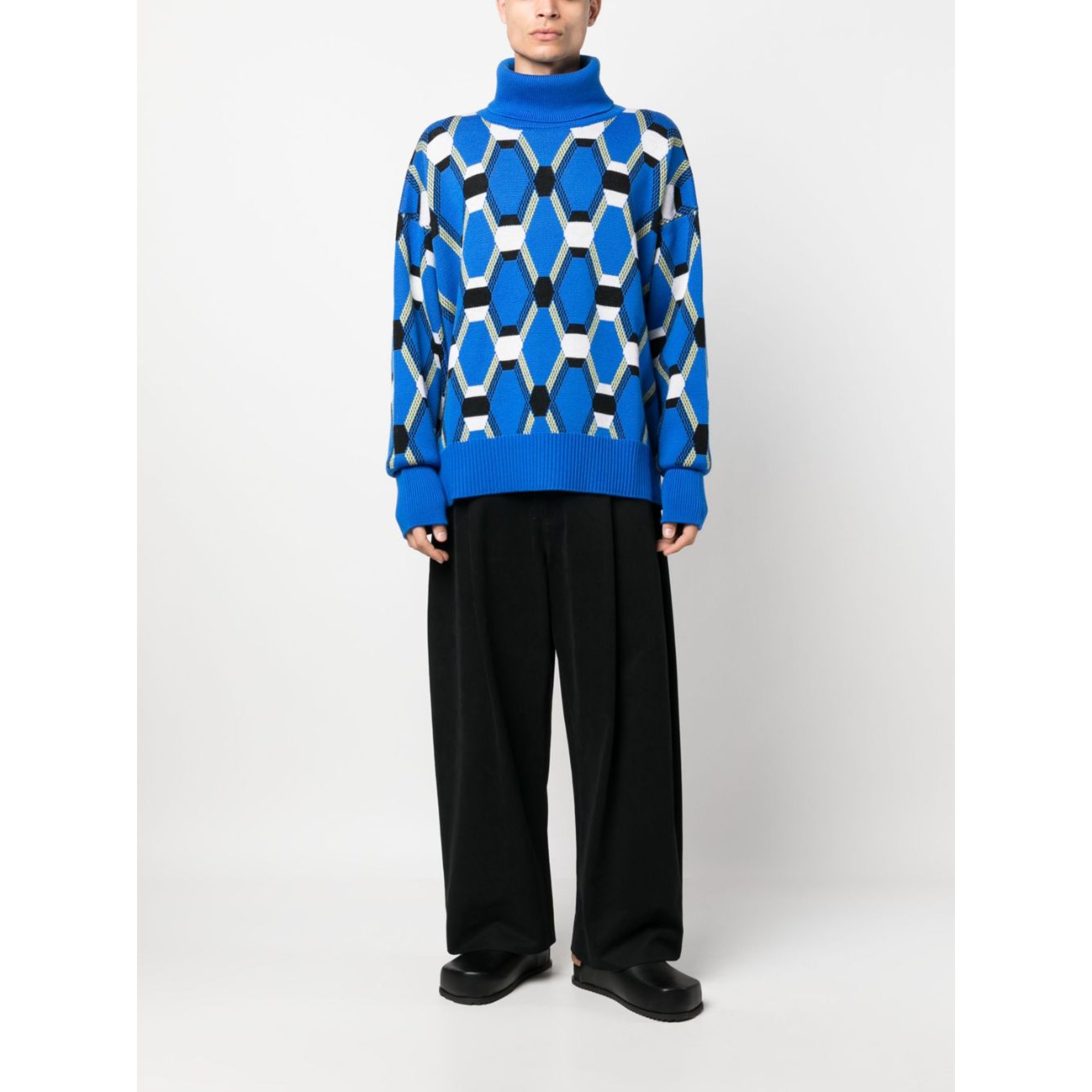 Roll Neck Jacquard Sweater Random Identities vista1