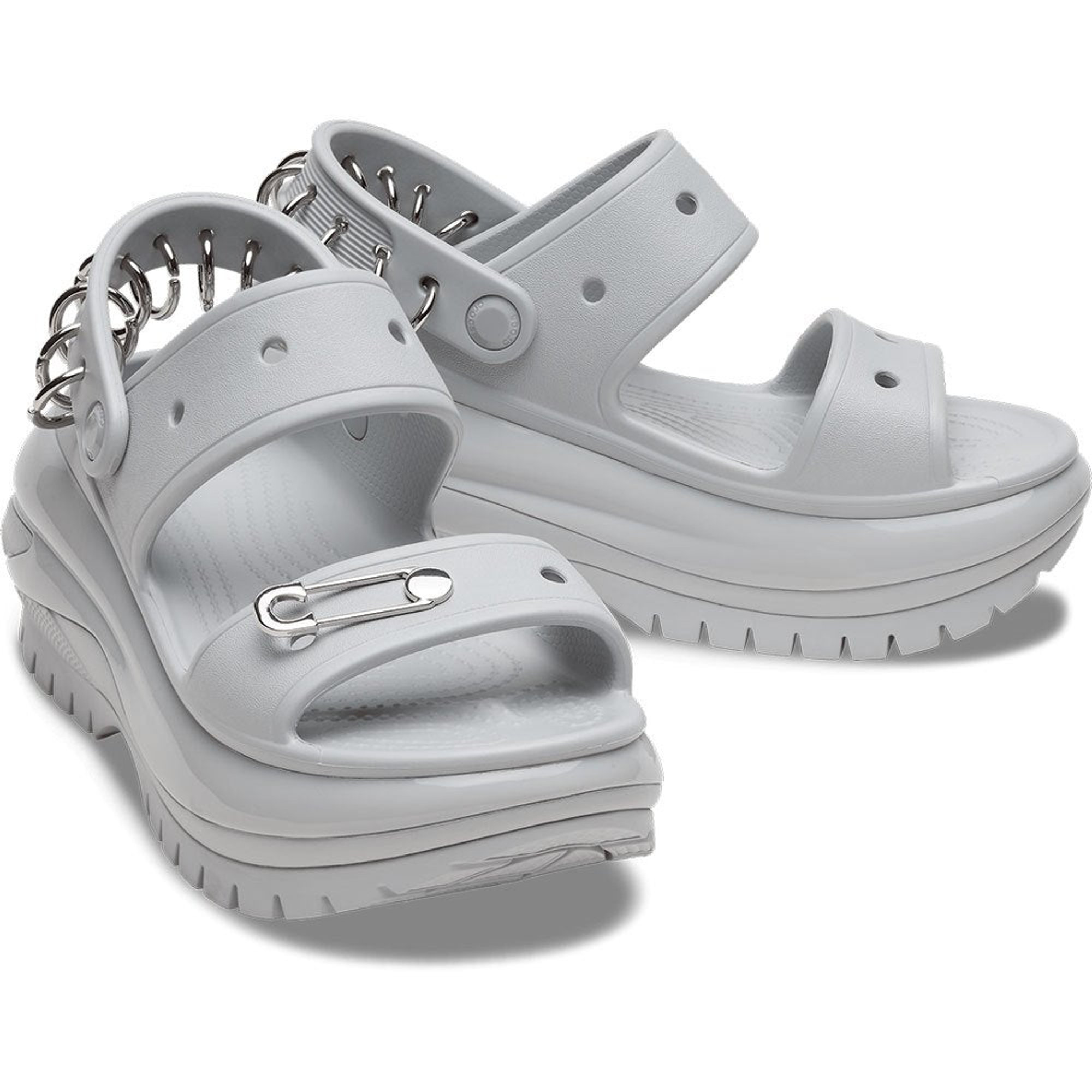Crocs Mega Crush Rebel Sndl w Grigio Donna Crocs vista2