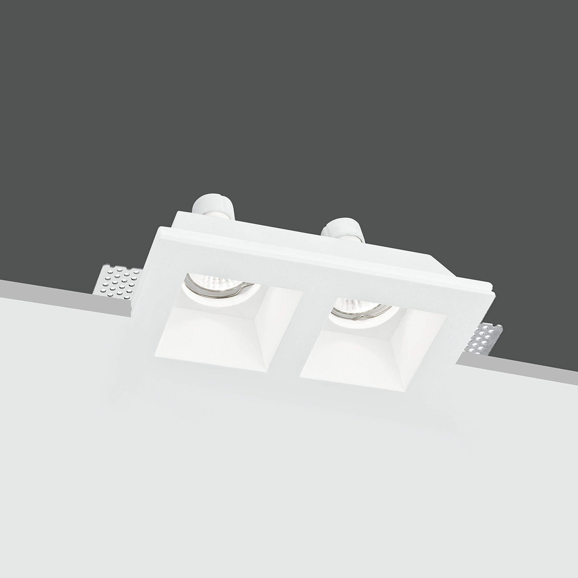 Foco Ghost Empotrable Yeso Pintable Blanco Con Doble Ixion (2xgu10) INTEC vista1