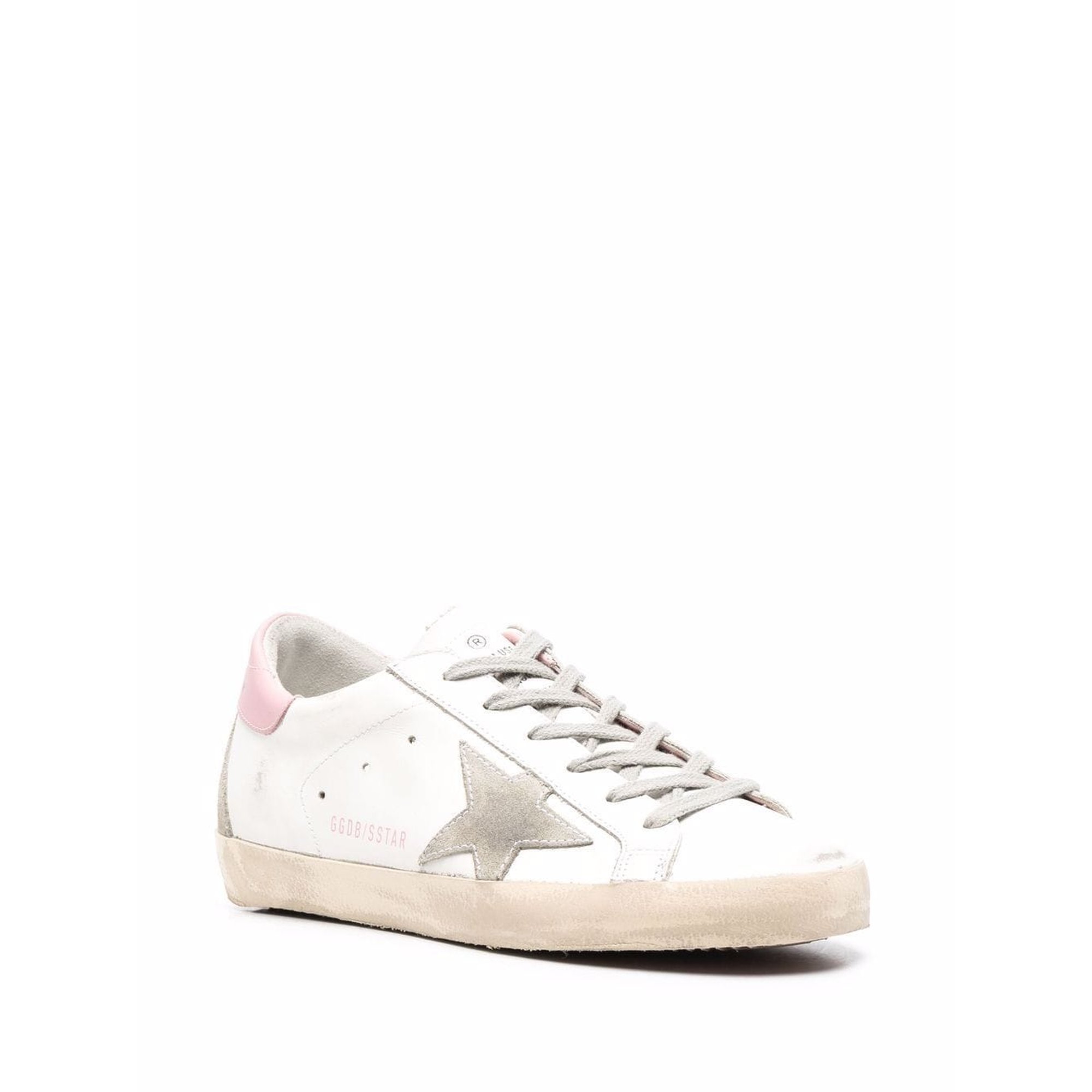 Tomaia in pelle super-star e tallone in pelle scamosciata Star e suola crema sperone GOLDEN GOOSE vista2