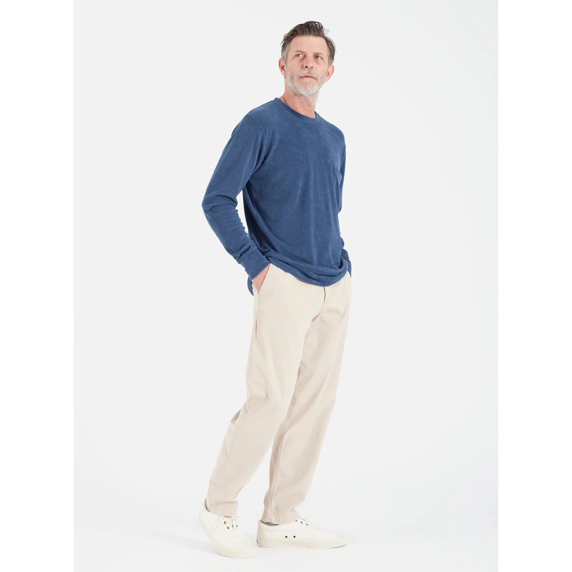 Universal Works Pull ample bleu homme Universal works vista2