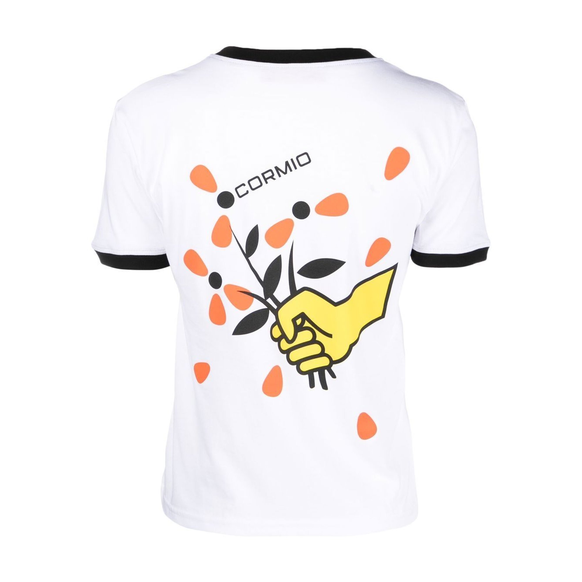 Tシャツ・カットソー CORMIO SS23 JERSEY WITH EMBROIDERY (DIAMOND_ZOLFO) T-shirt Cormio Jersey Flower Printed T-shirt of Women | Ventis